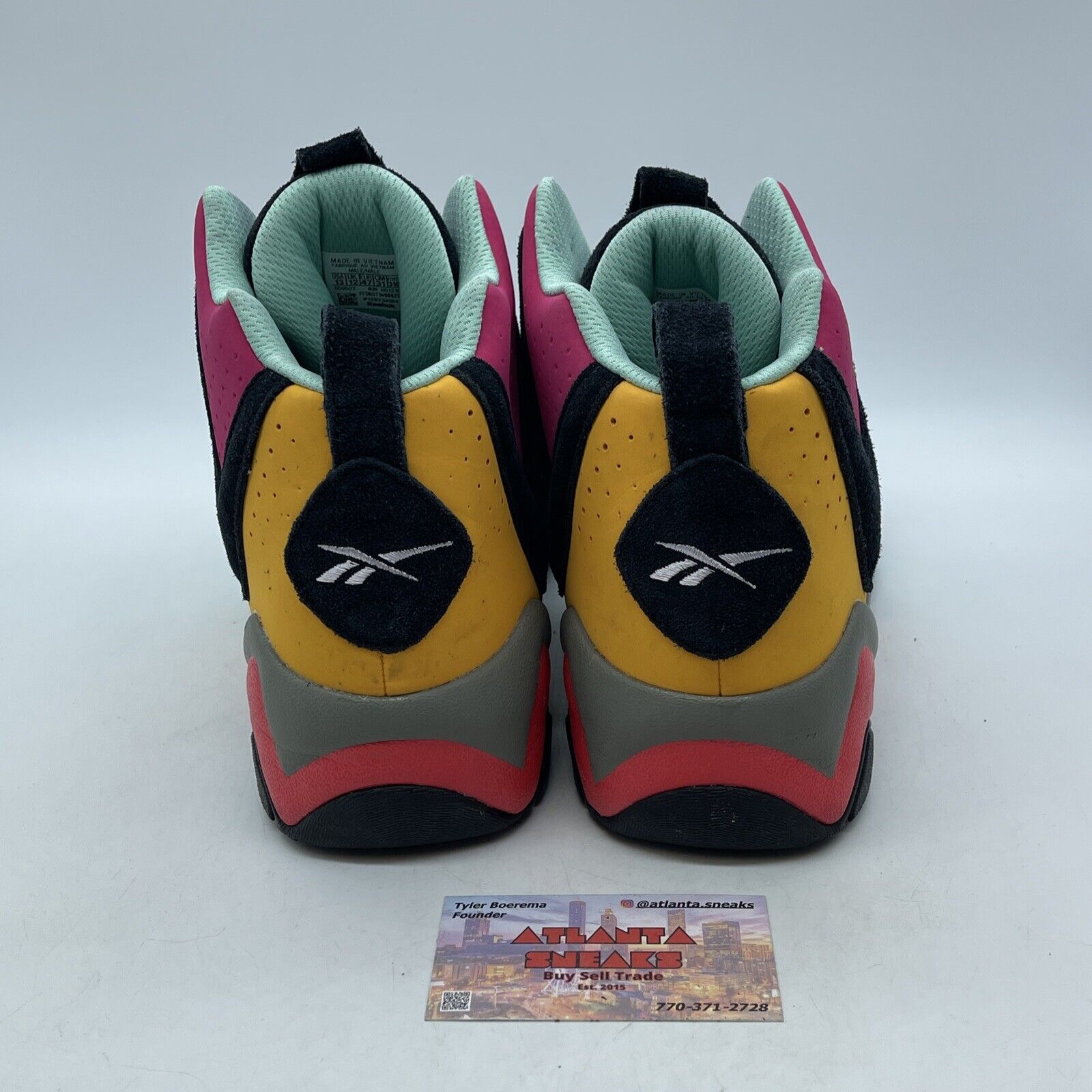 Size 13 - Reebok Kamikaze 2 1996 All Star Black Pink Yellow Blue Suede (H01316)
