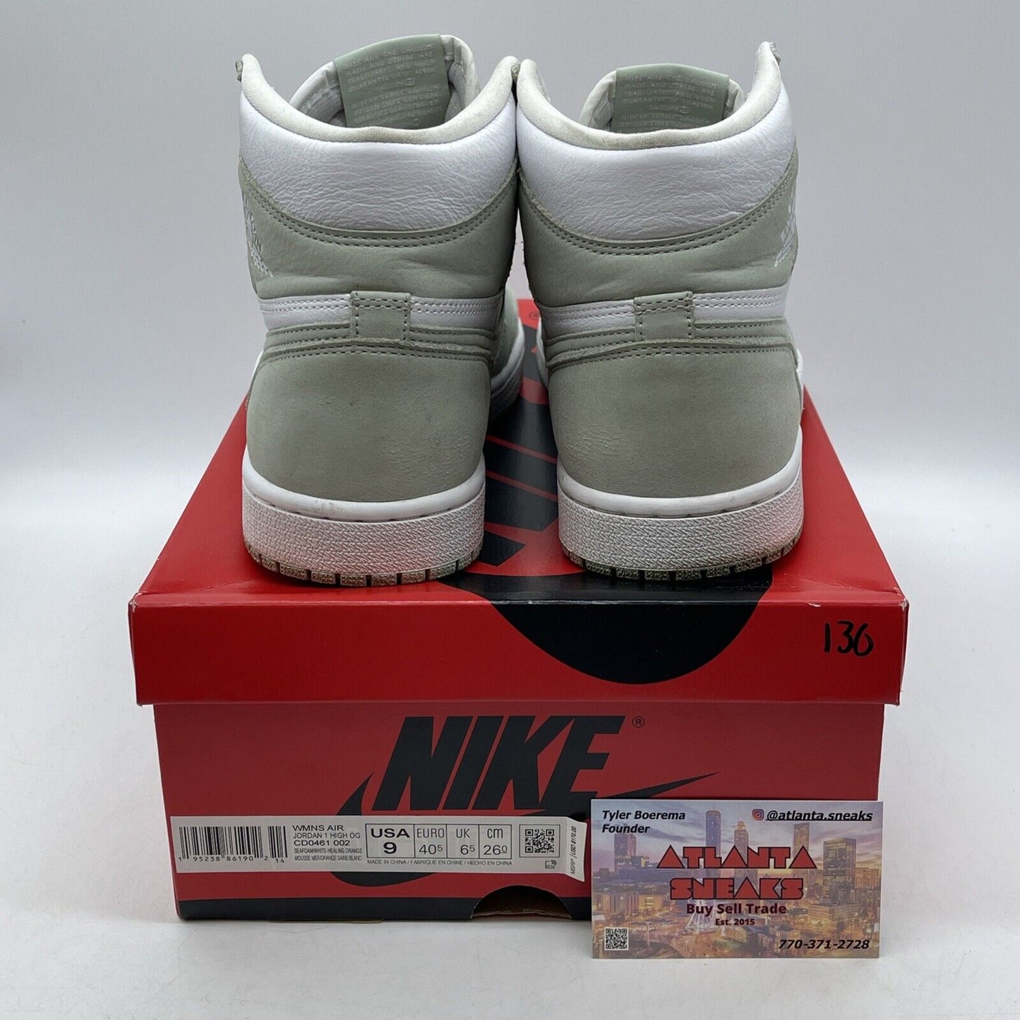 Size 9W - Air Jordan 1 Retro OG High Seafoam White Suede Leather (CD0461-002)