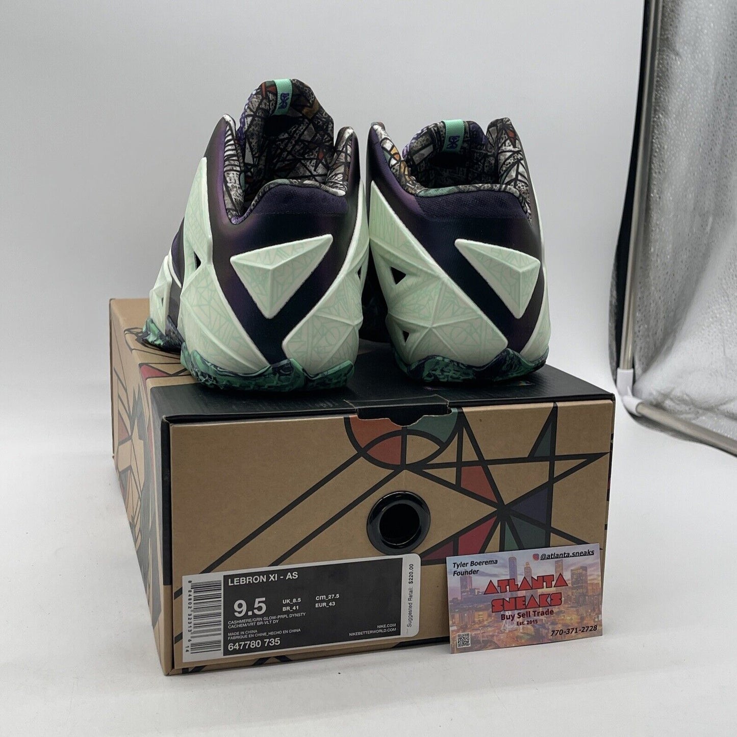Size 9.5 - Nike LeBron 11 All Star - Gator King Purple Blue Suede (647780-735)