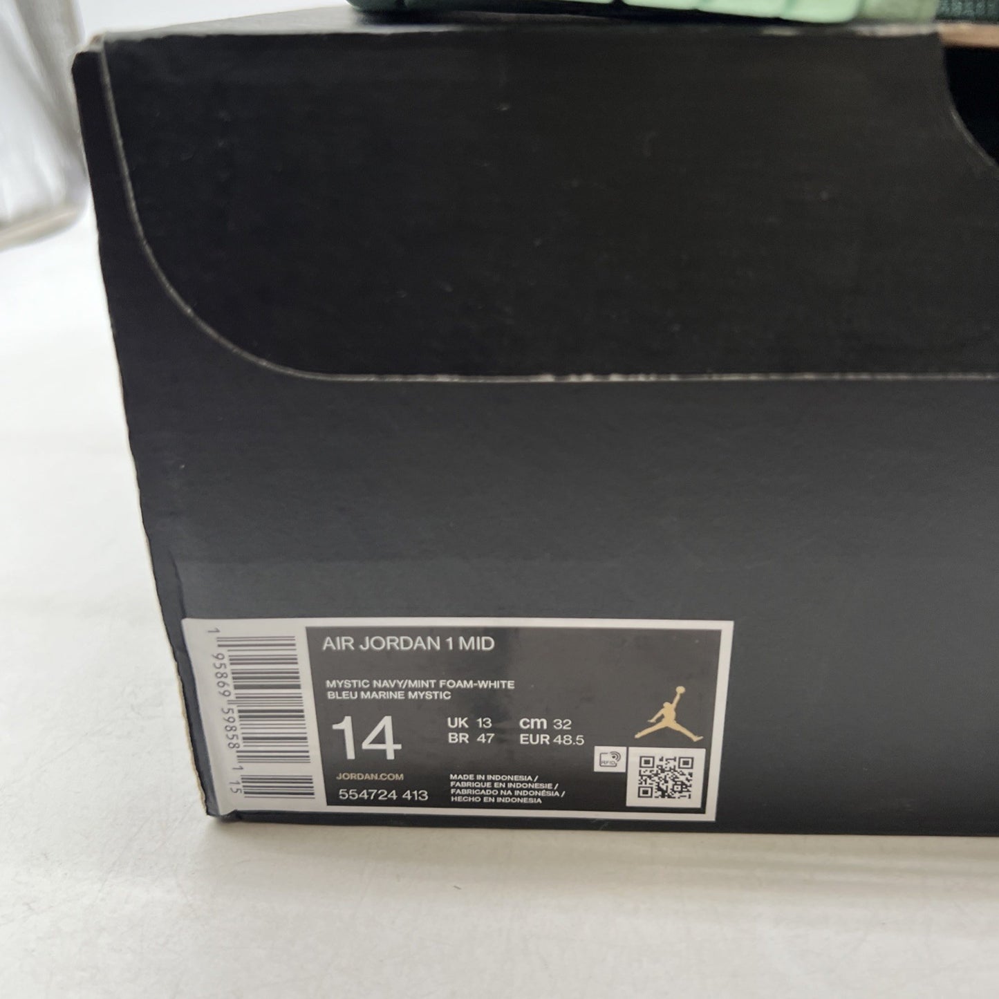 Size 14 - Air Jordan 1 Mid Blue Mint 2022 (554724-413)