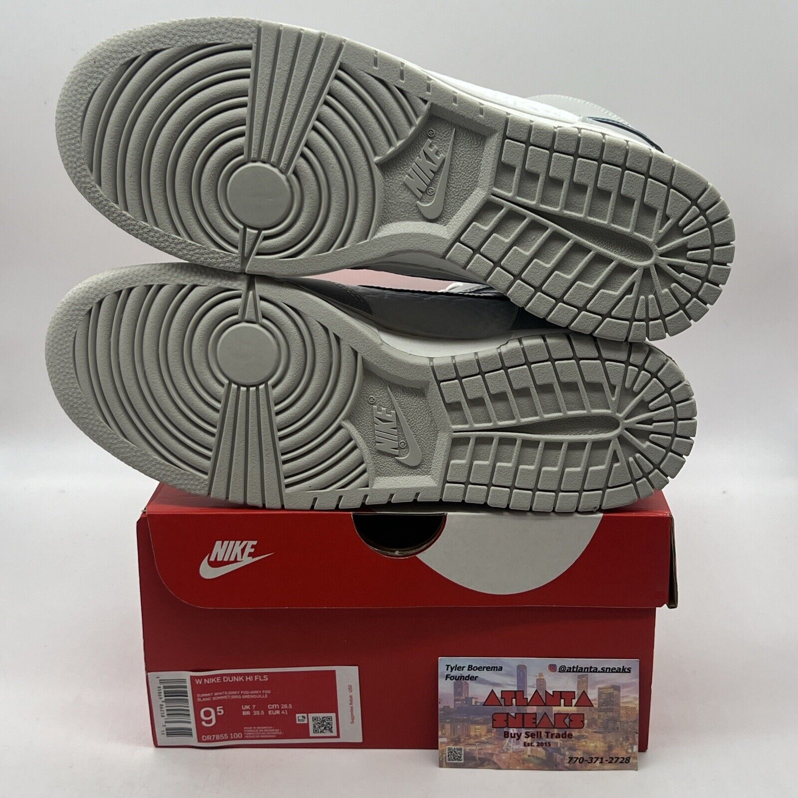 Size 9.5 - Wmns Nike Dunk High FLS Brand New Og All White Grey
