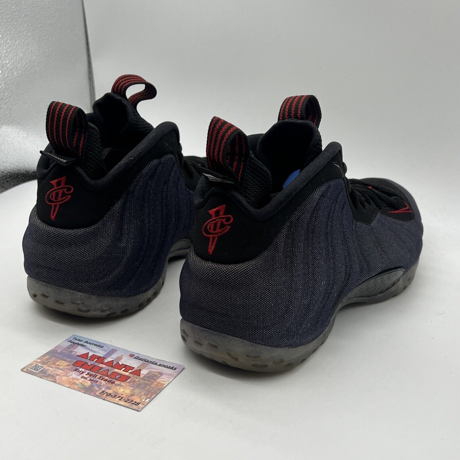 Size 8.5 - Nike Air Foamposite One Denim Red Black Icey