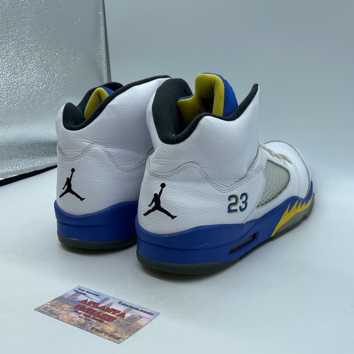 Size 13 - Air Jordan 5 Retro 2013 Laney Yellow Blue White Leather (136027-189)