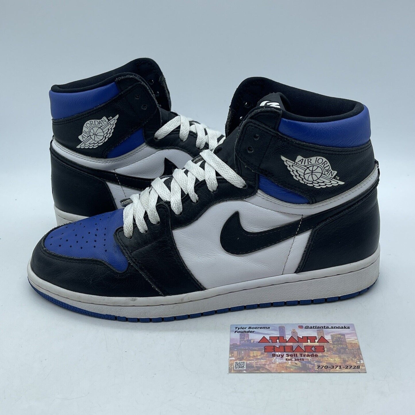 Size 9.5 - Jordan 1 Retro OG High Royal Toe Black Blue White (555088-041)