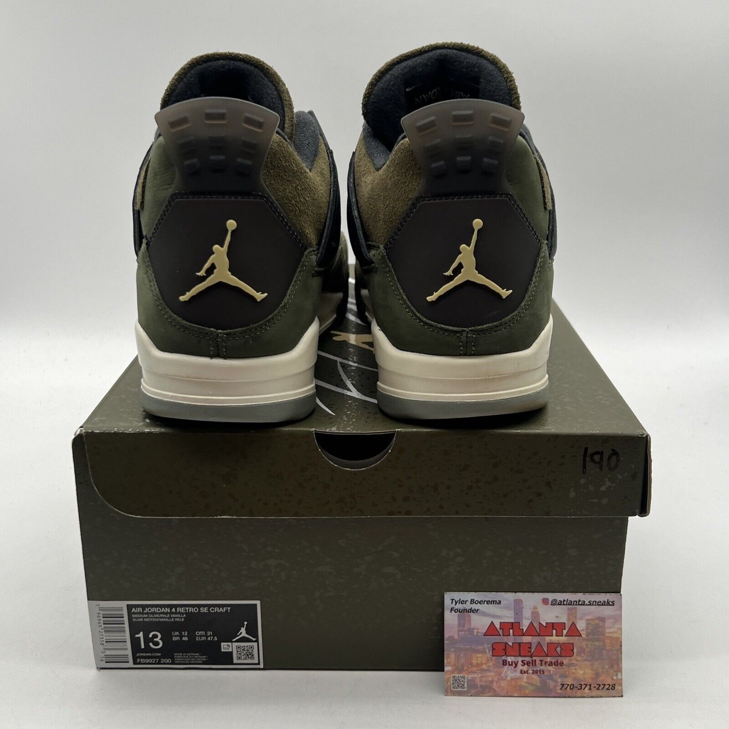 Size 13 - Jordan 4 SE Retro Low Craft - Olive Black White Leather (FB9927-200)