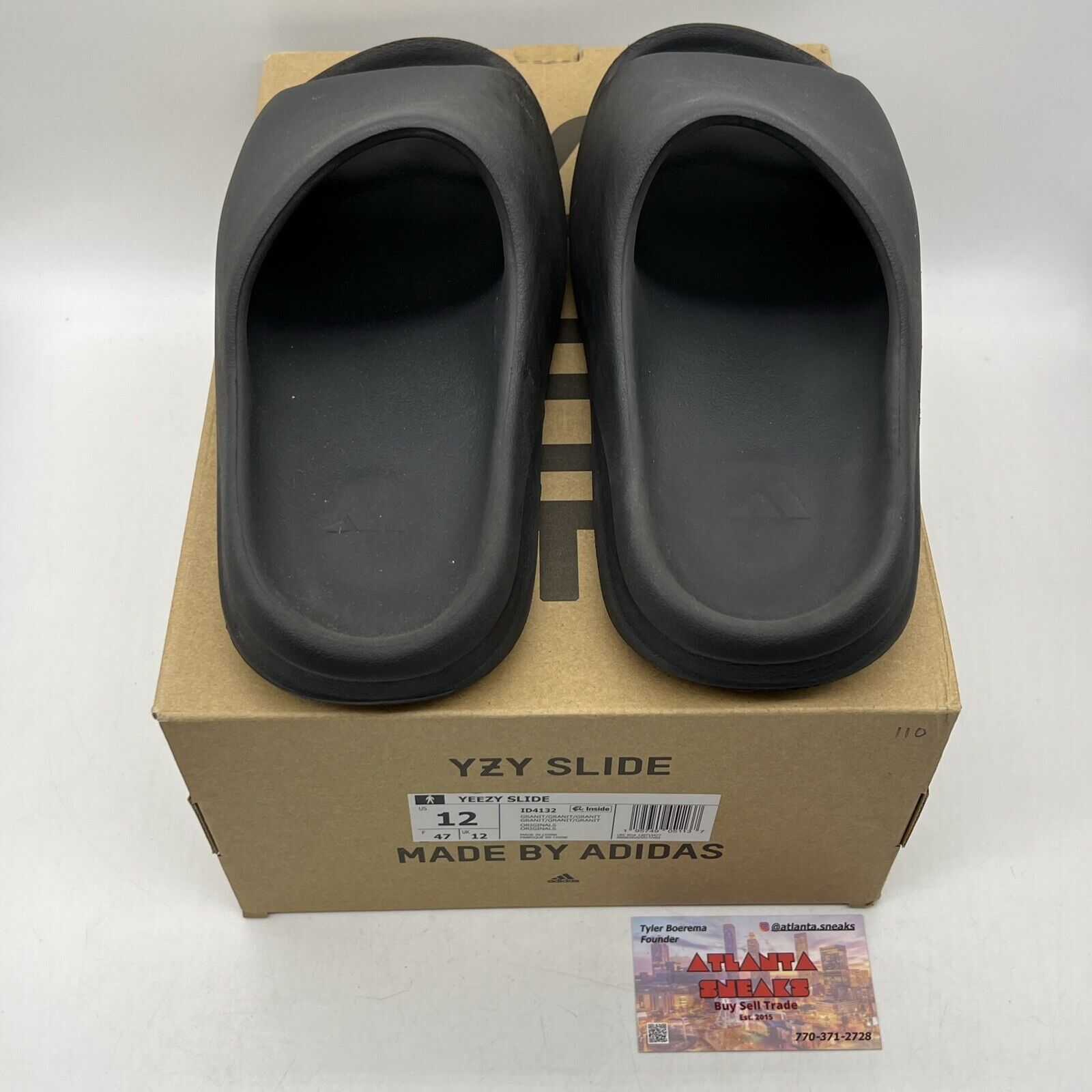 Adidas Yeezy Slide Granite (ID4132) Mens Size 12 Pre Owned