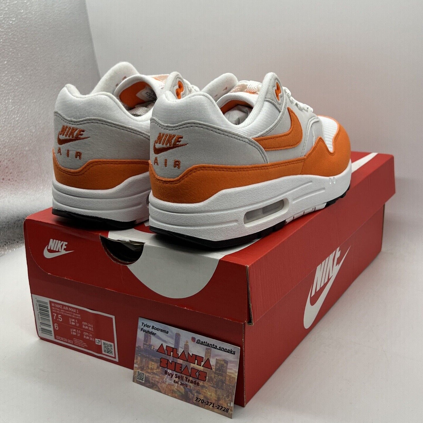 Size 7.5 - Nike Air Max 1 Low Safety Orange