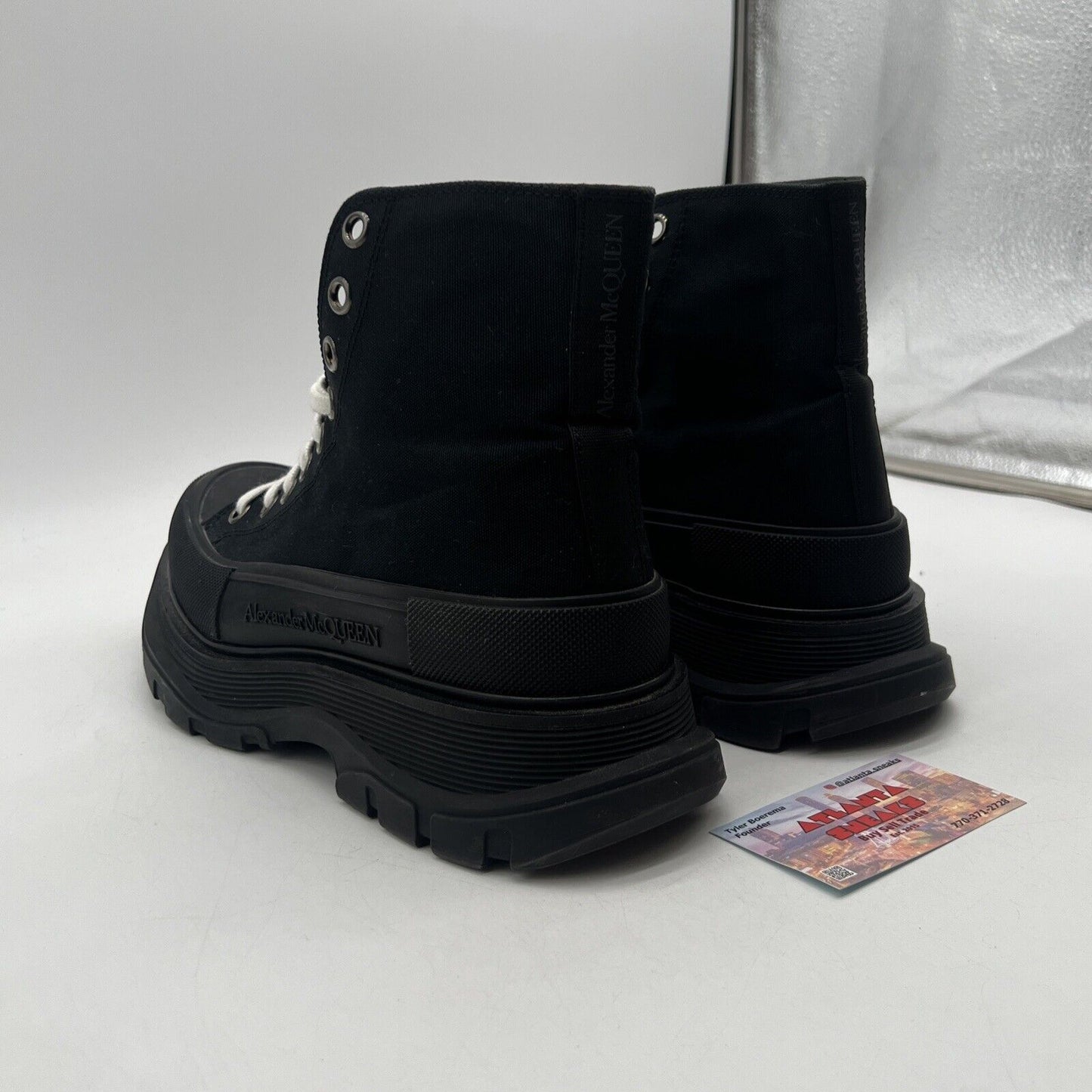 Size 41 EU/8US Alexander McQueen Tread Slick Exaggerated-Sole Sneaker Boots