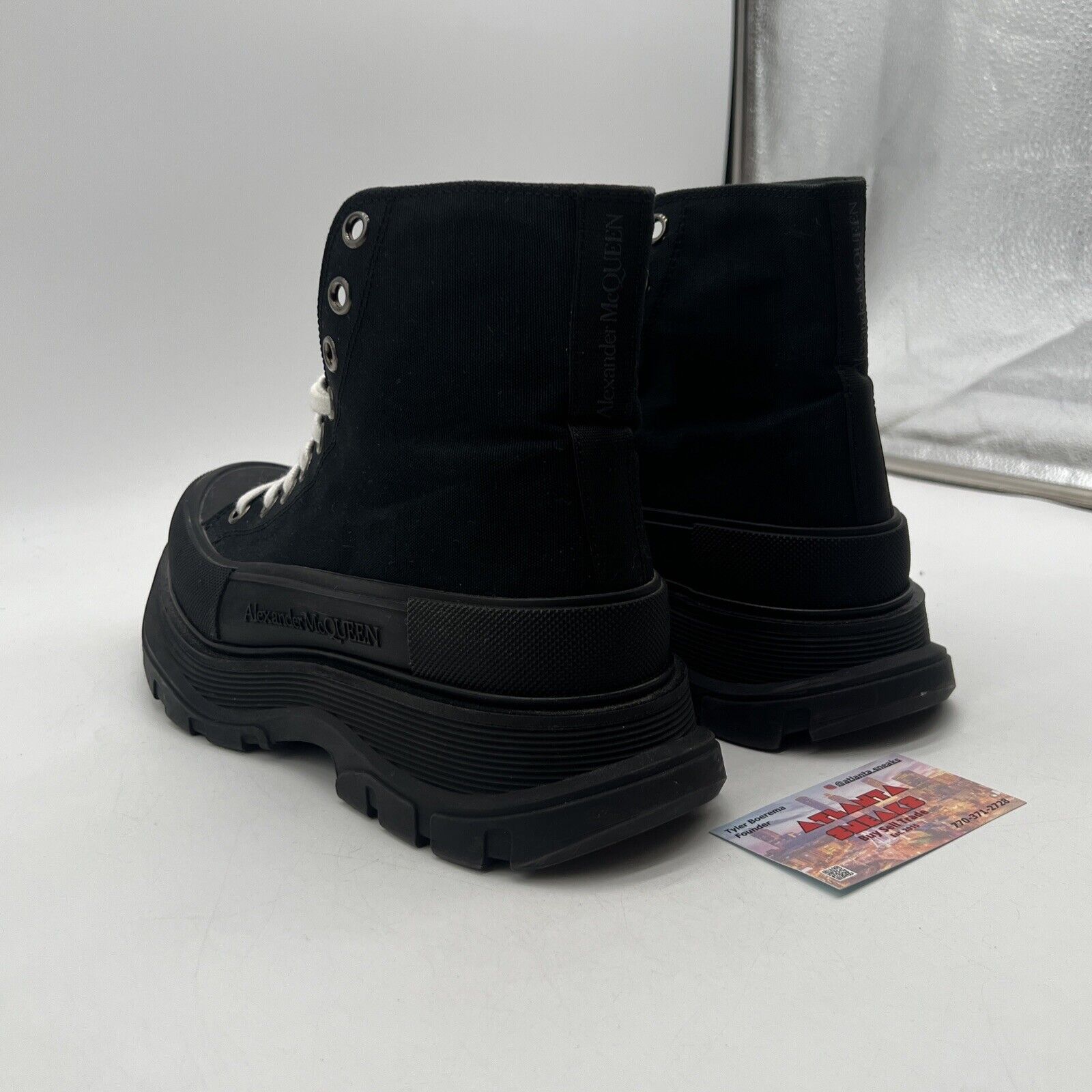 Size 41 EU/8US Alexander McQueen Tread Slick Exaggerated-Sole Sneaker Boots
