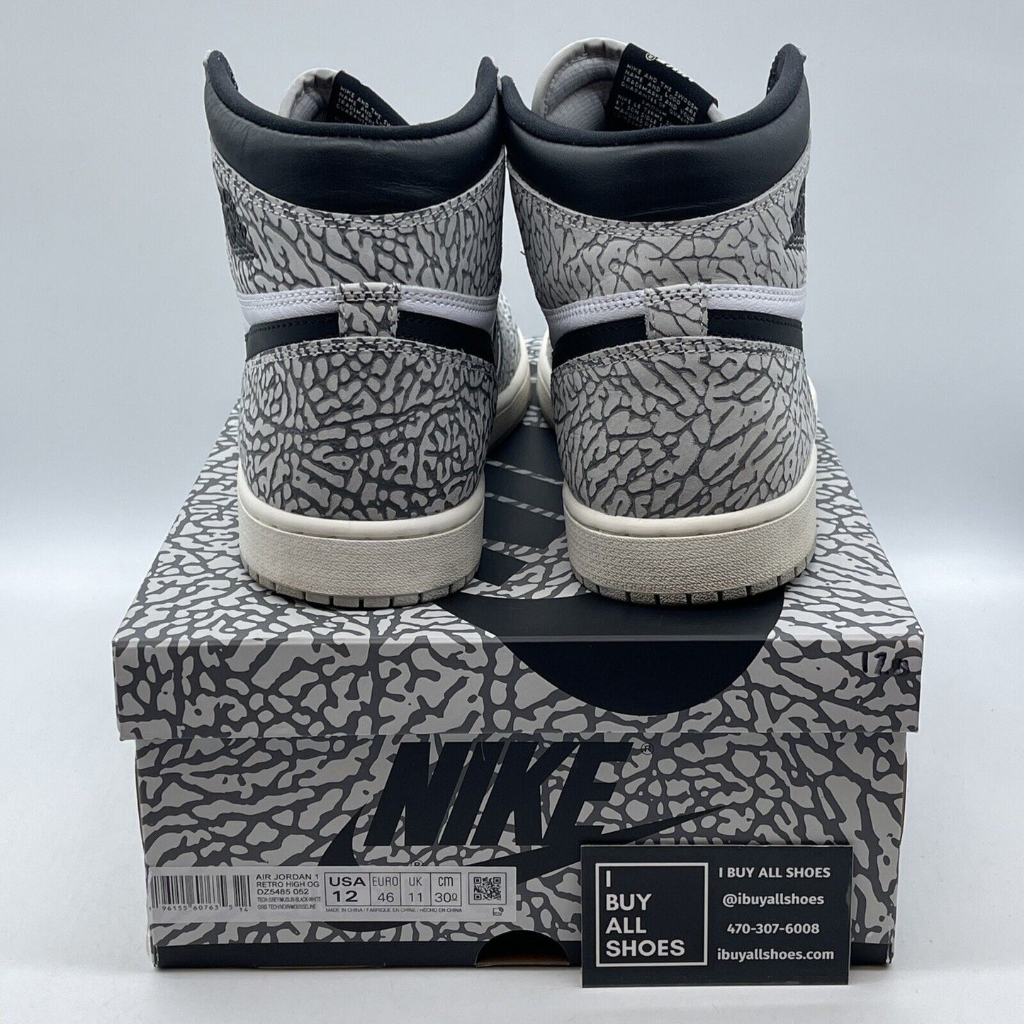 Size 12 - Air Jordan 1 Retro OG High White Cement White Grey Suede (DZ5485-052)