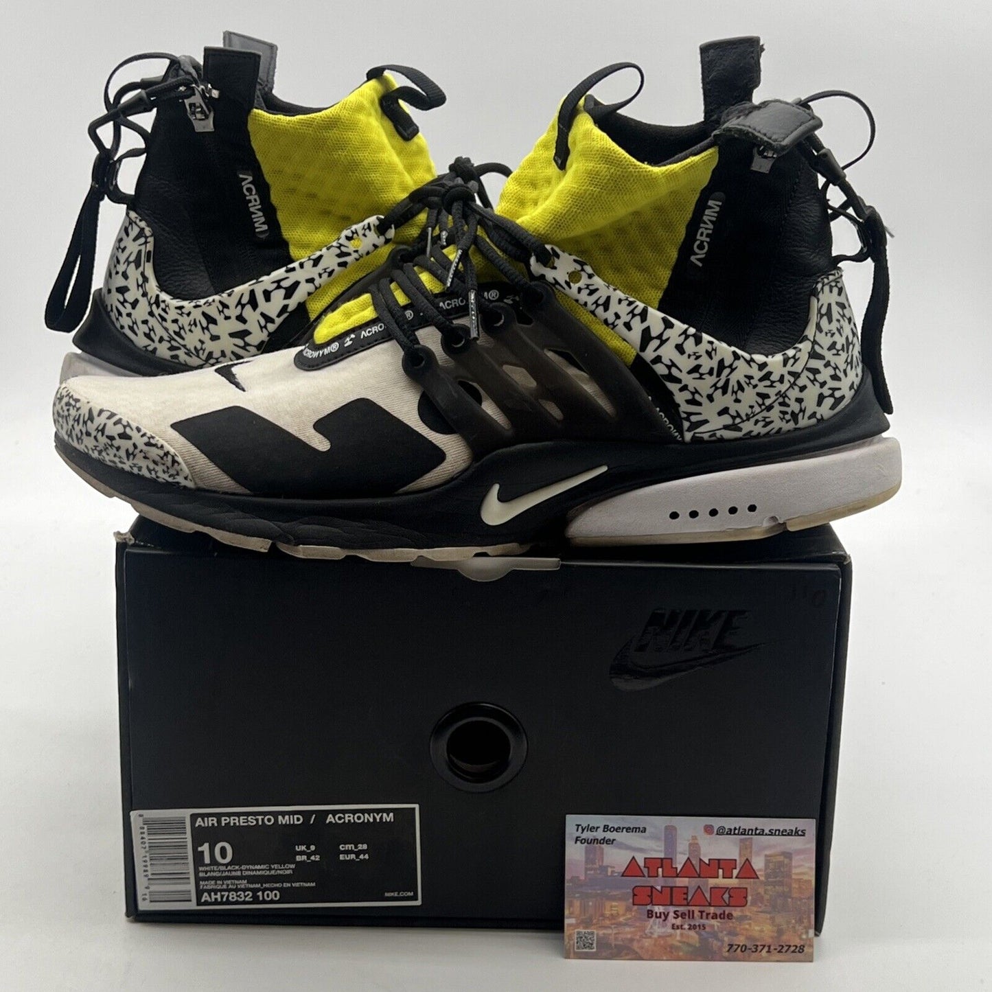 Size 10 - Nike Acronym x Air Presto Mid Dynamic Yellow (AH7832-100)