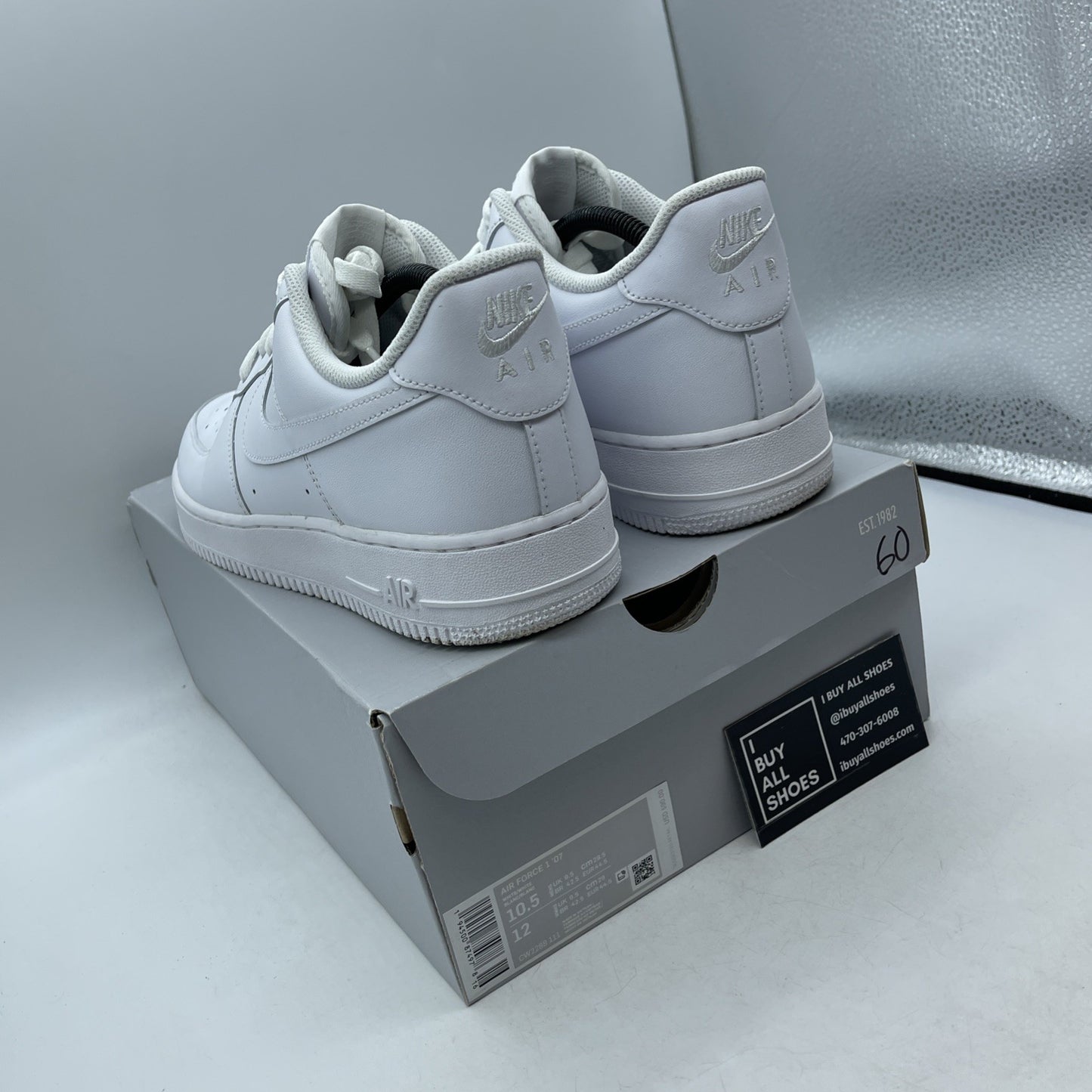 Size 10.5 - Nike Air Force 1 '07 Low Triple White (CV2288-111)