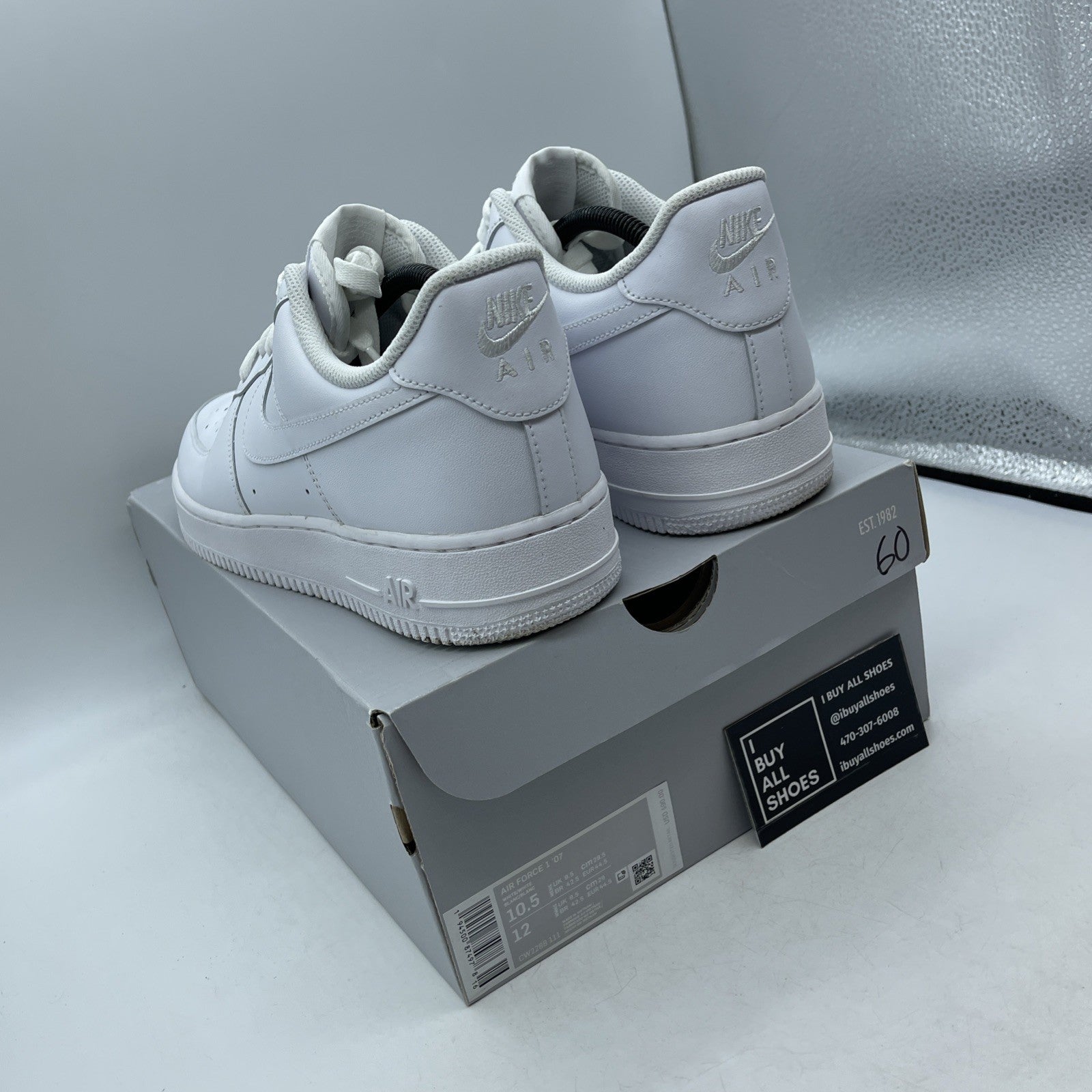 Size 10.5 - Nike Air Force 1 '07 Low Triple White (CV2288-111)