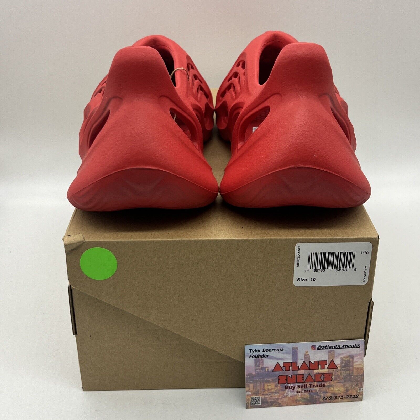 Size 10 - adidas Yeezy Foam Runner Vermillion Brand New Og All Triple Red DS