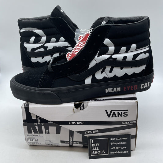 Size 12 - Patta X Vans Vault SK8-HI Reissue VLT LX - Black “MEAN EYED CAT”