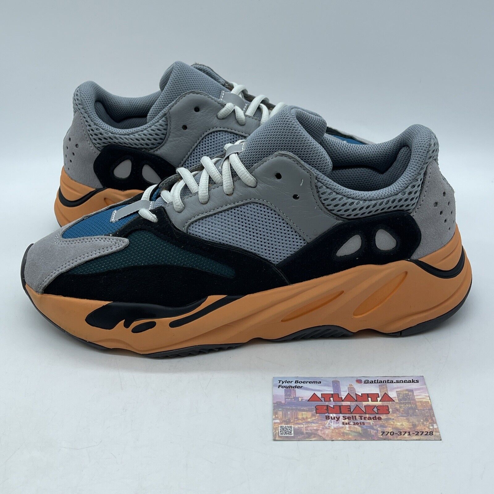 Size 9.5 - adidas Yeezy Boost 700 Wash Orange Grey Black Blue Suede (GW0296)