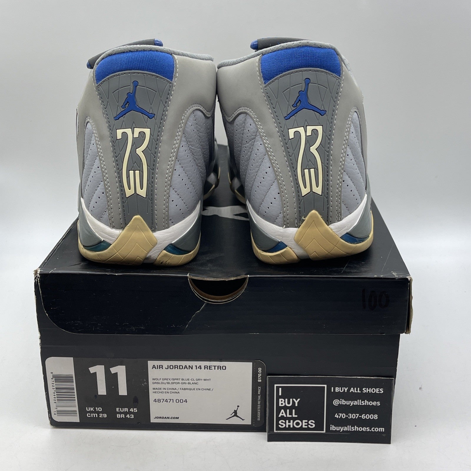 Size 11 - Air Jordan 14 Retro Wolf Grey (487471-004)