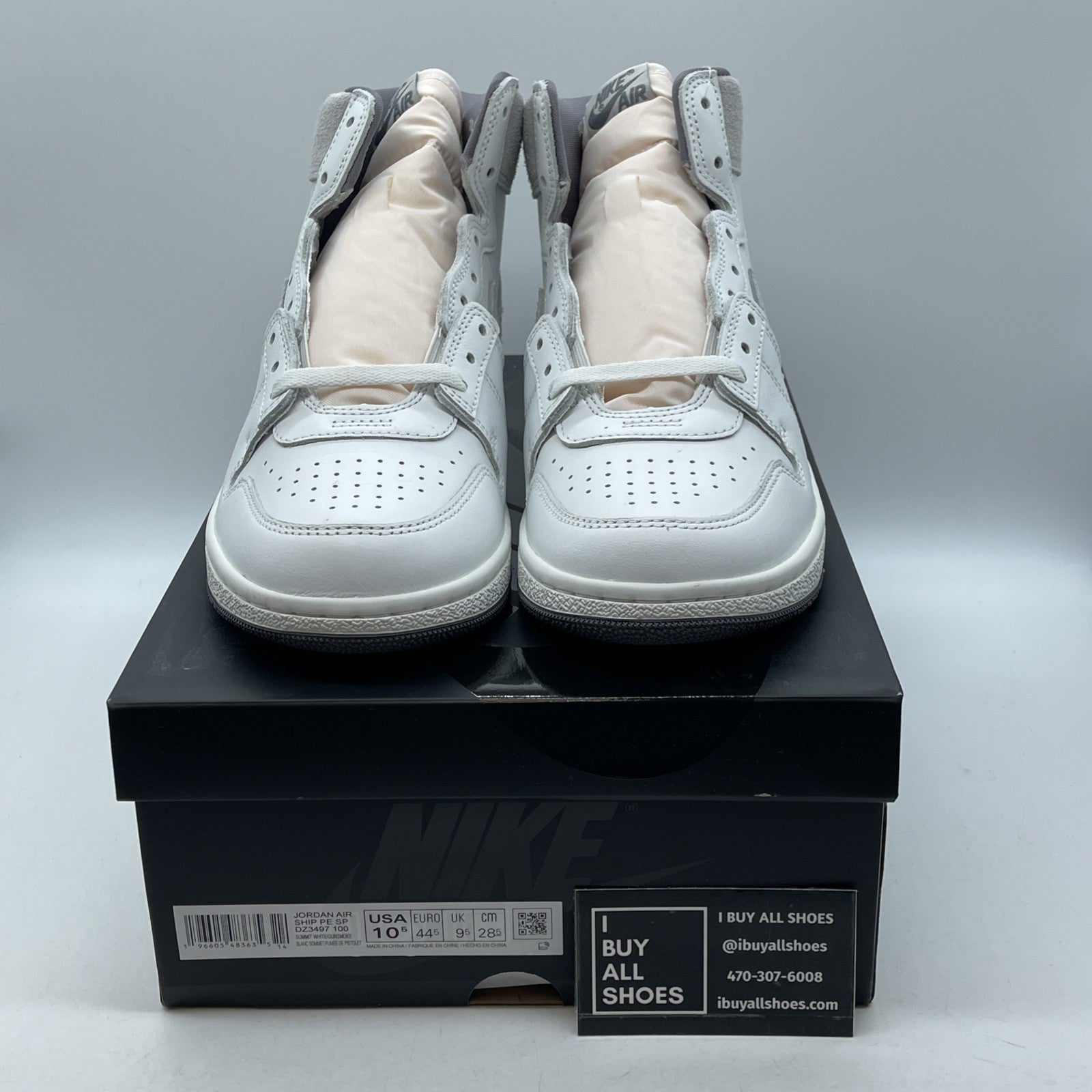 Size 10.5 - Jordan Air Ship PE SP Tech Grey White Leather Suede (DZ3497-100)