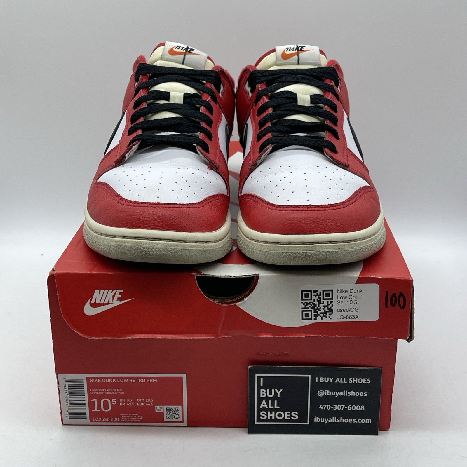 Size 10.5 - Nike Dunk Low Split - Chicago Red Black Leather (DZ2536-600)