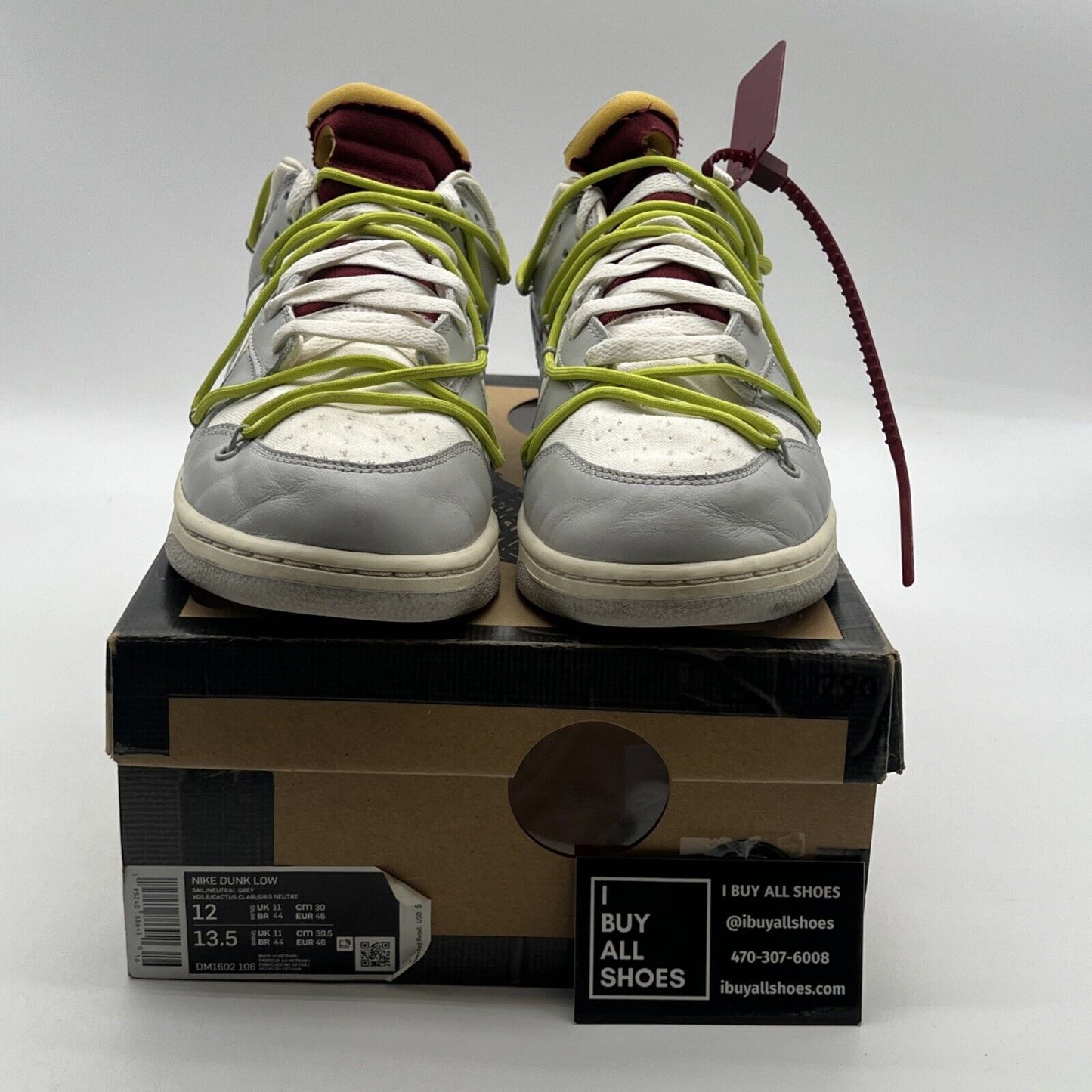 Size 12 - Nike Off-White x Dunk Low Lot 08 of 50 (DM1602-106)