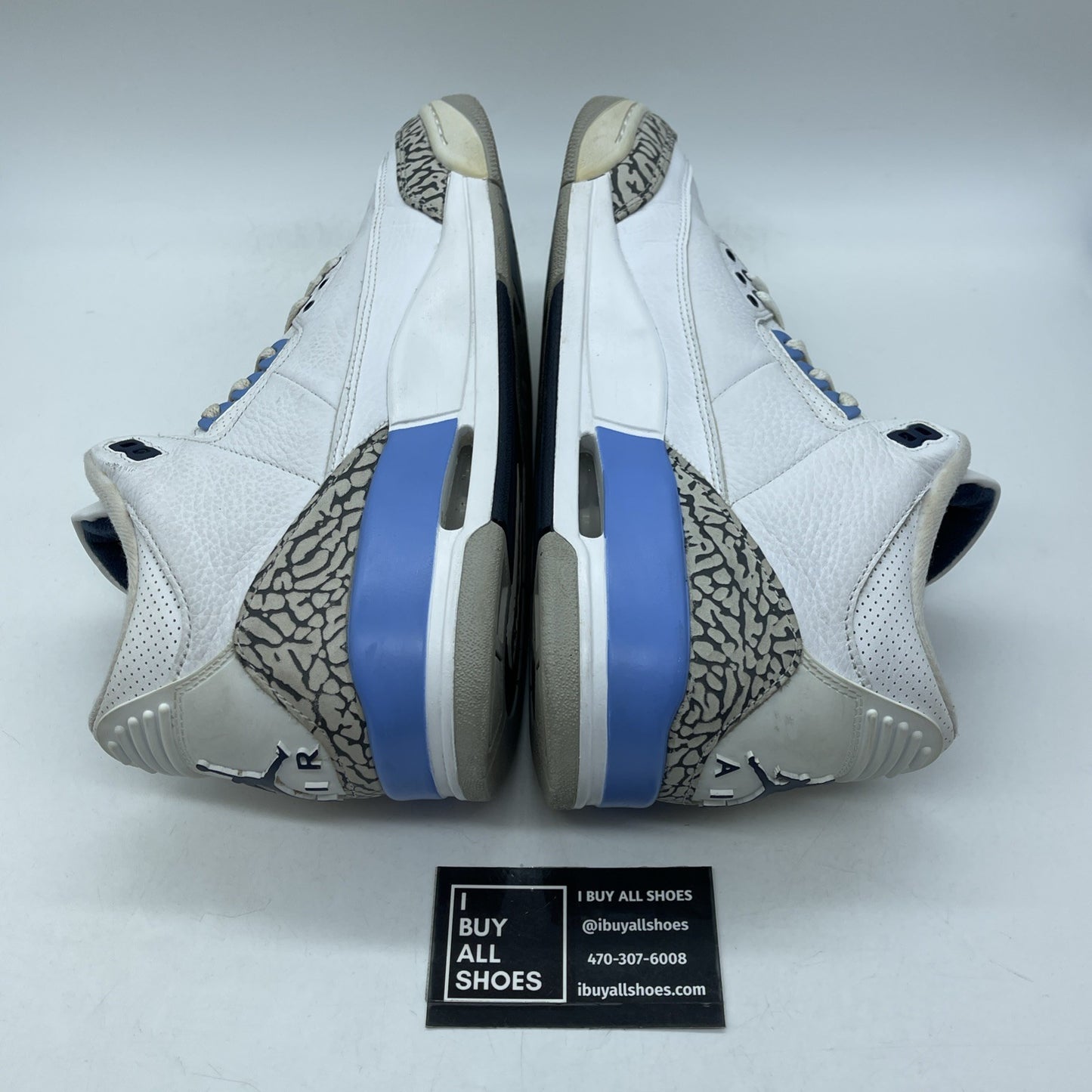 Size 10.5 - Jordan 3 Retro Mid UNC White Grey Blue Suede Leather (CT8532-104)
