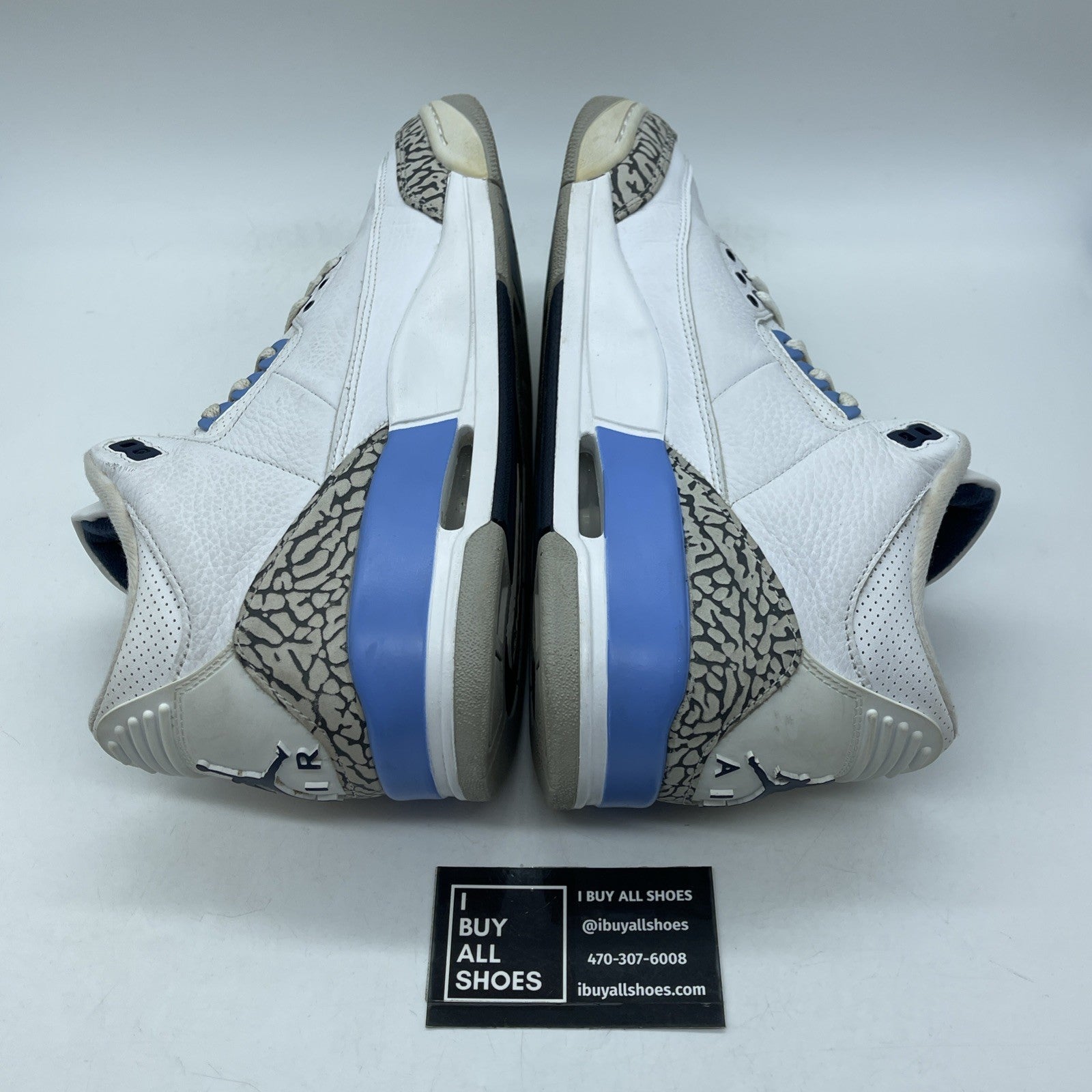 Size 10.5 - Jordan 3 Retro Mid UNC White Grey Blue Suede Leather (CT8532-104)