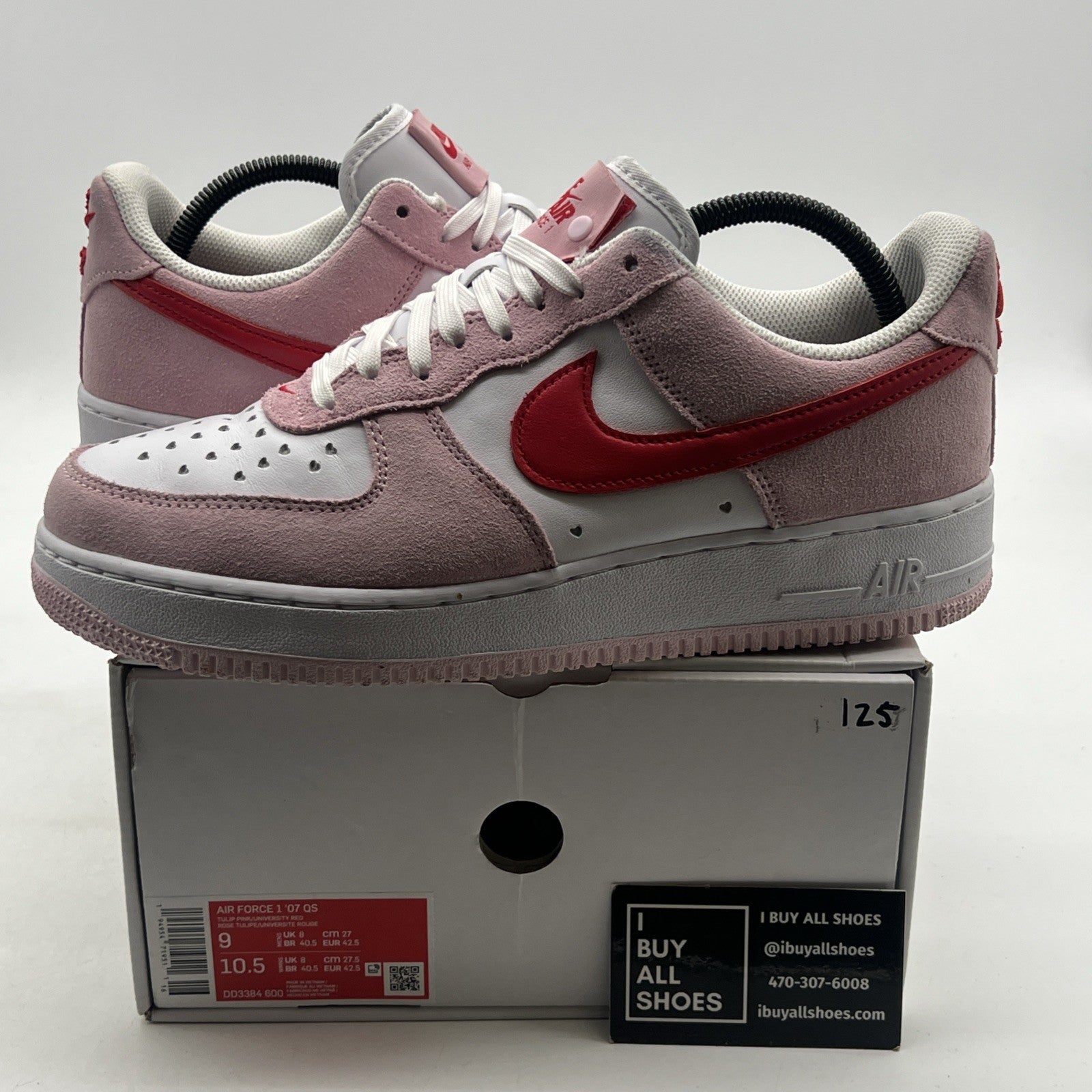 Size 9 - Nike Air Force 1 '07 QS Low Valentine’s Day Love Letter (DD3384-600)