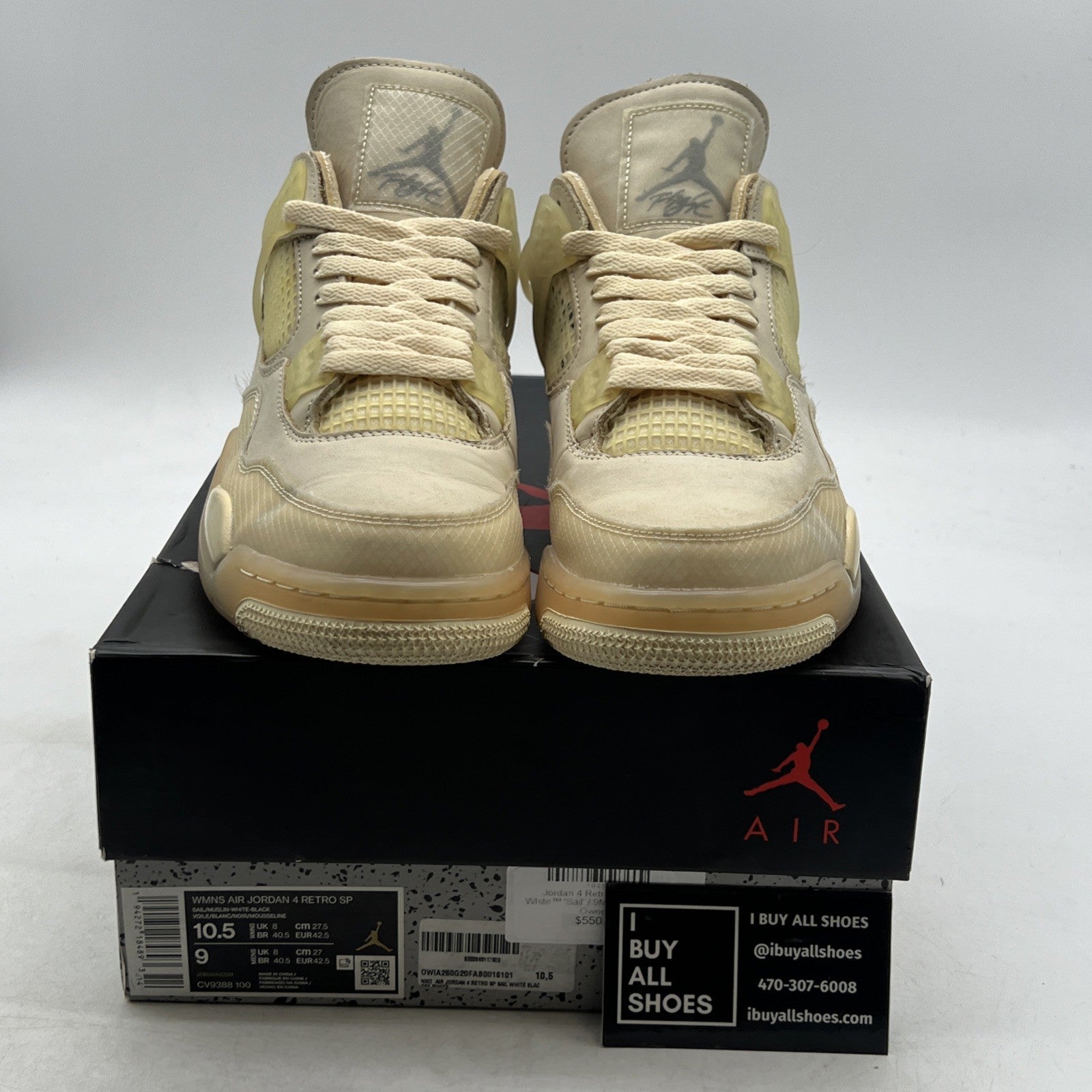 Size 10.5 - Air Jordan 4 SP x Off-White Mid Sail W (CV9388-100)