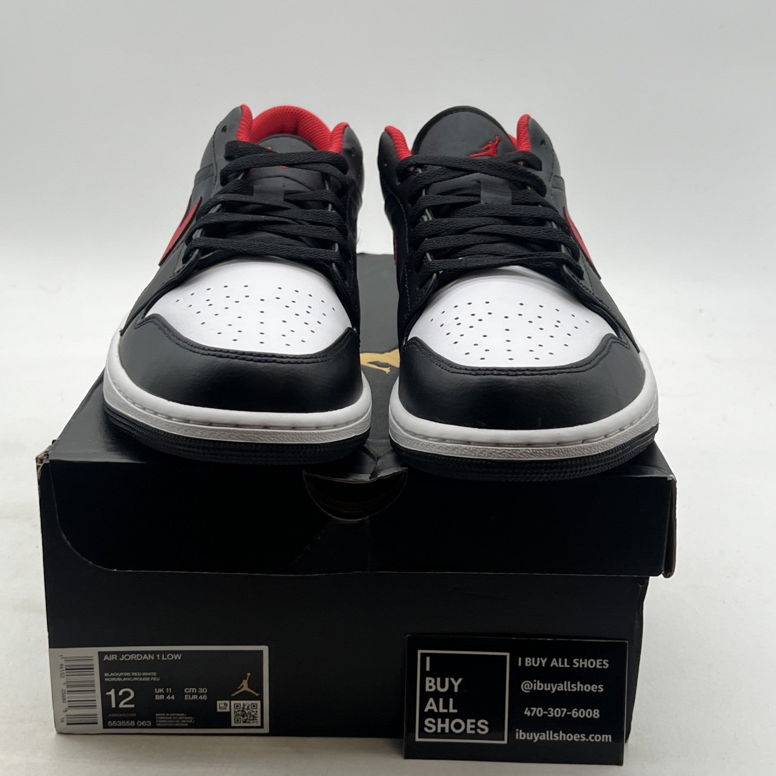 Size 12 - Air Jordan 1 Low White Toe 2022 (553558-063)