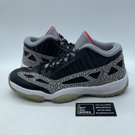 Size 12 - Air Jordan 11 Retro IE Low Black Cement Black Grey White (919712-006)