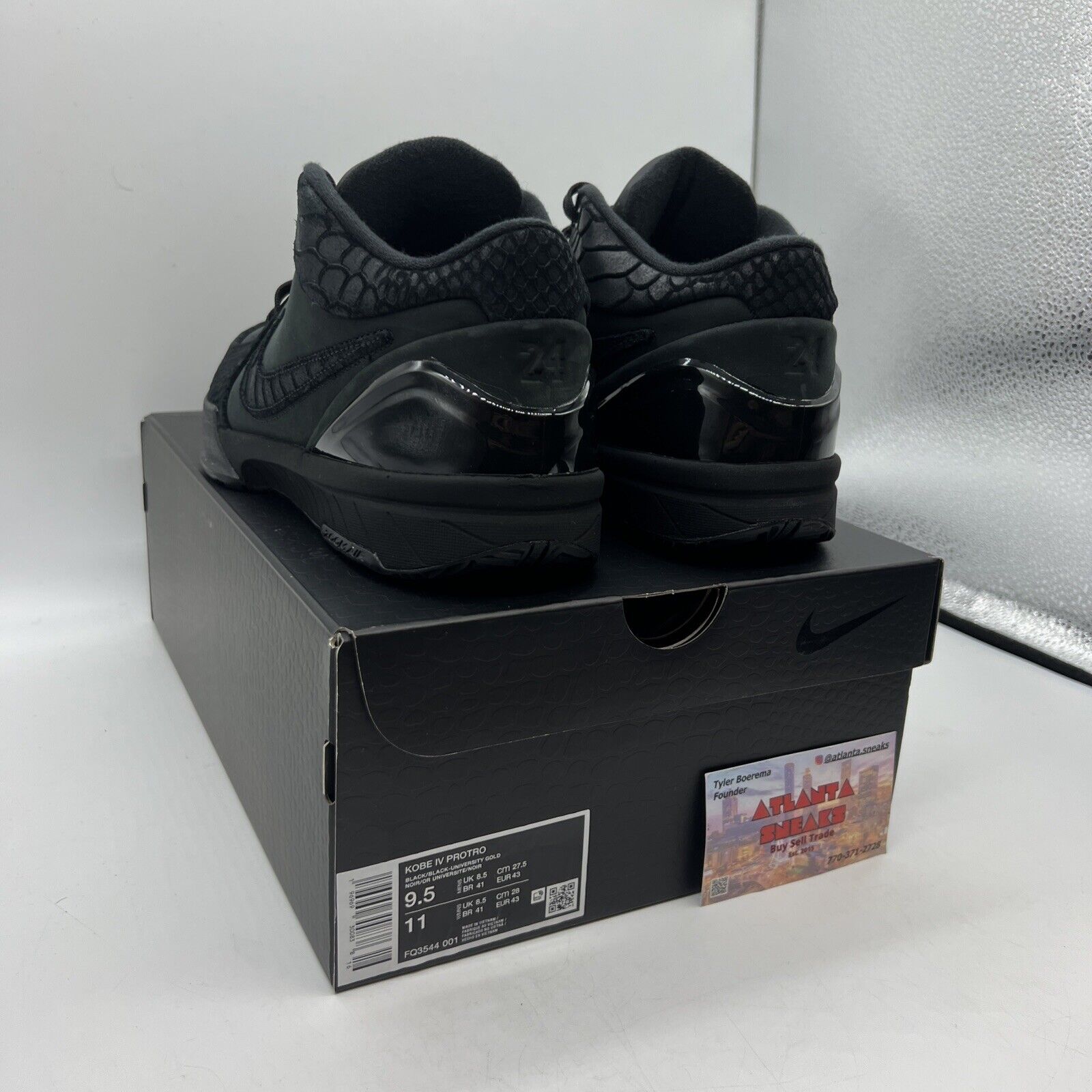 Size 9.5 - Nike Zoom Kobe IV Protro Low Black Mamba Brand New Og All