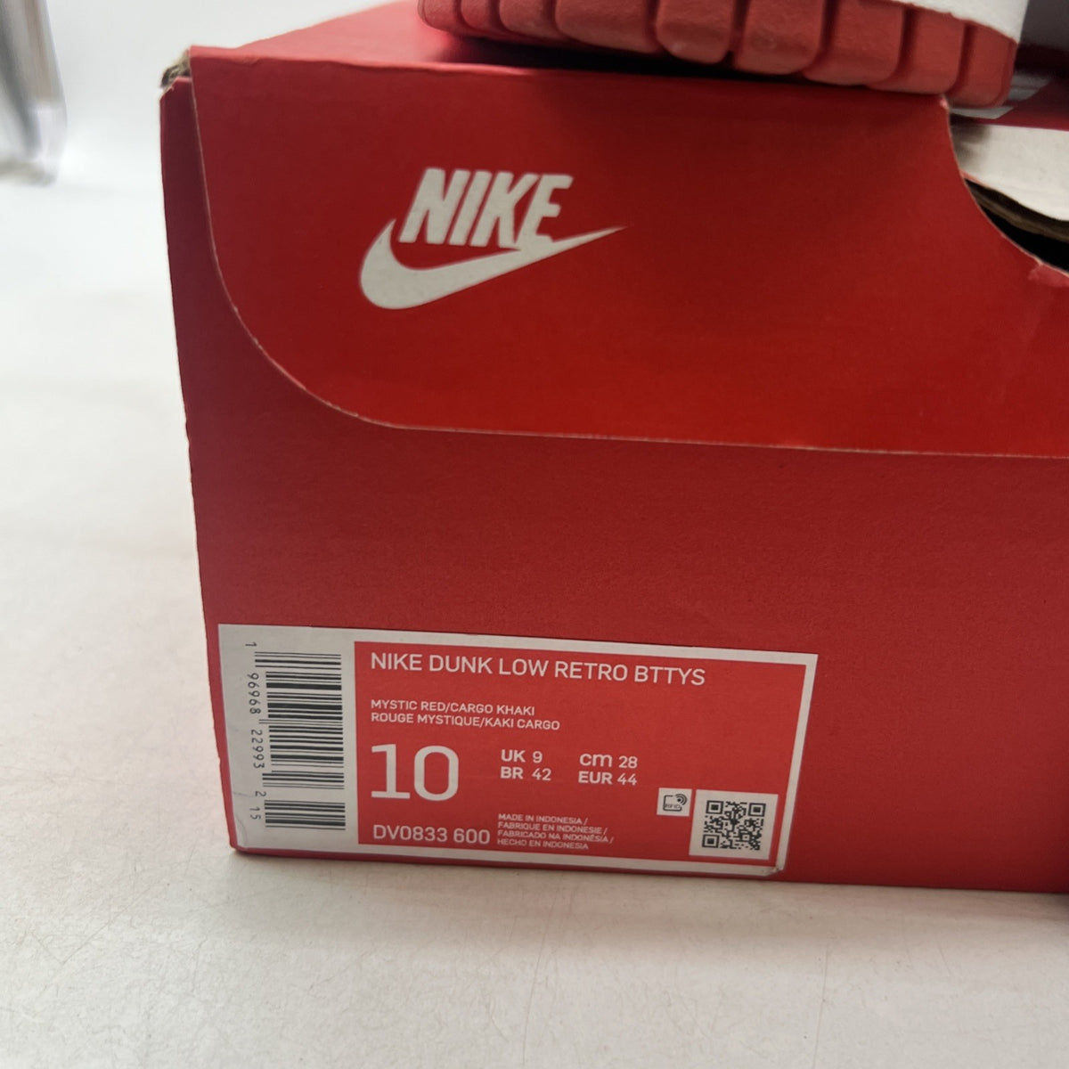 Size 10 - Nike Dunk Low Cargo Khaki Mystic Red (DV0833-600)