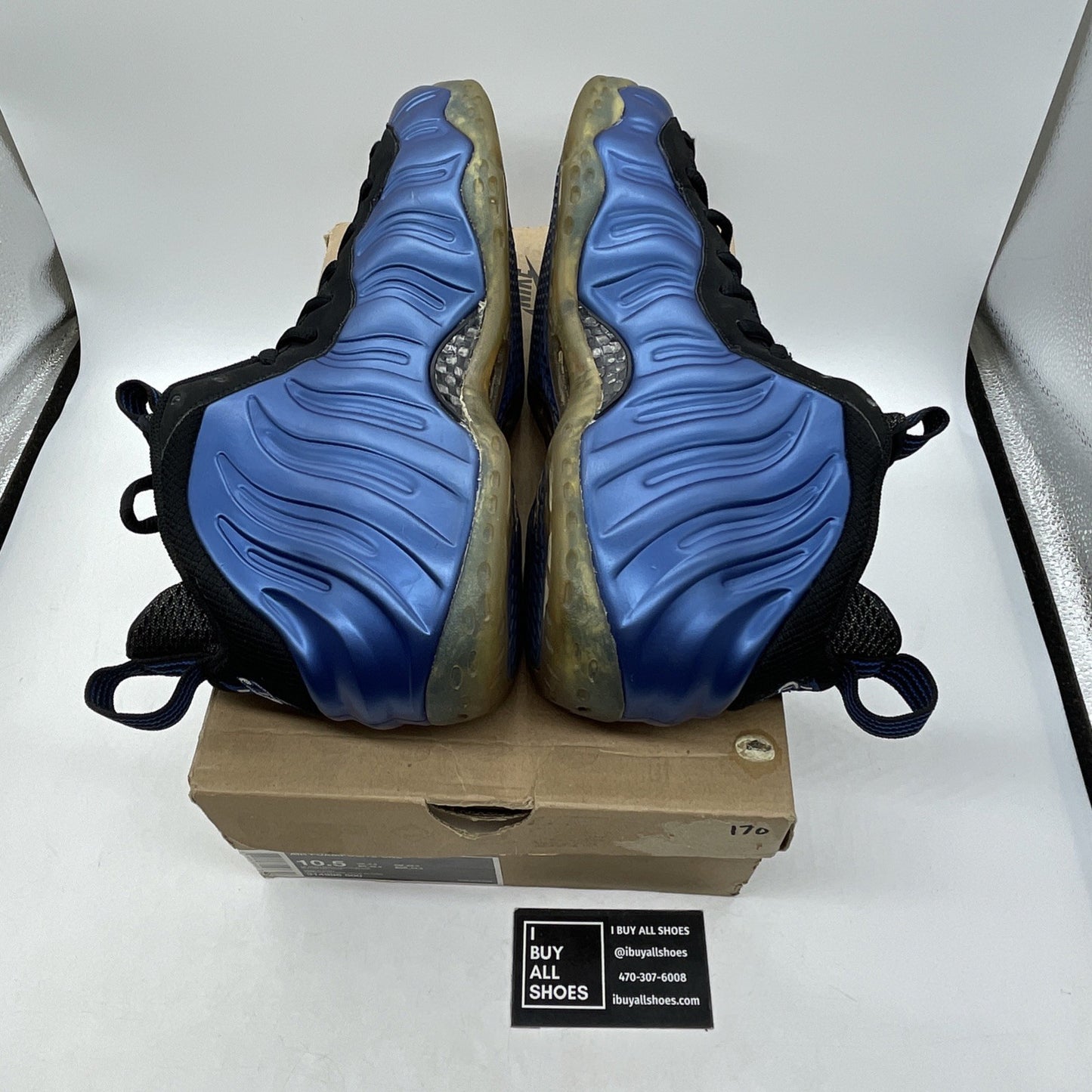 Size 10.5 - Nike Air Foamposite One 2011 Royal Blue Black Suede (314996-500)