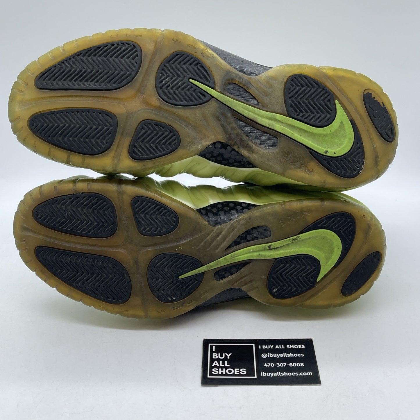 Size 11.5 - Nike Air Foamposite Pro Electric Green Black Suede (624041-300)