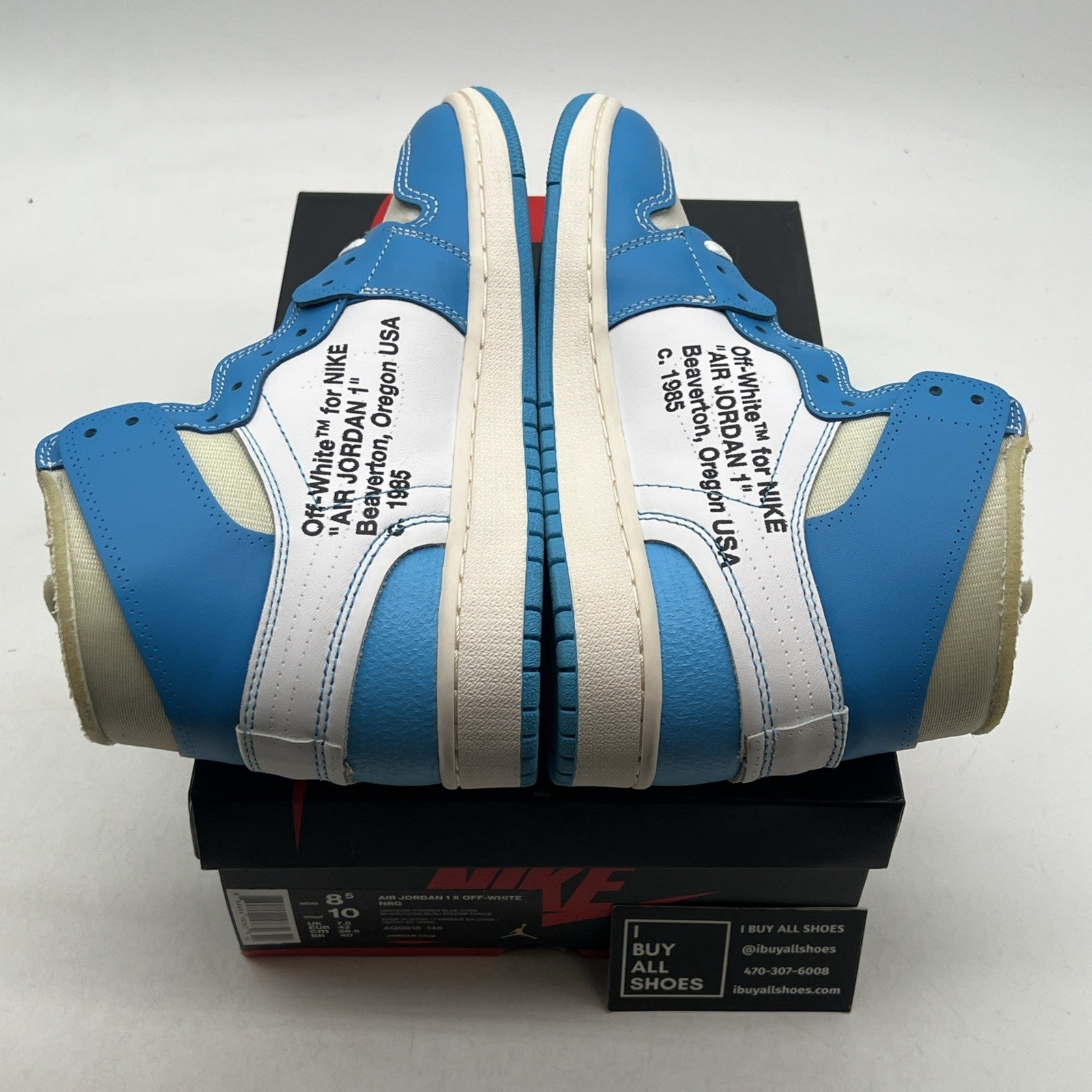 Size 8.5 - Air Jordan 1 Retro OG x Off-White High UNC (AQ0818-148)