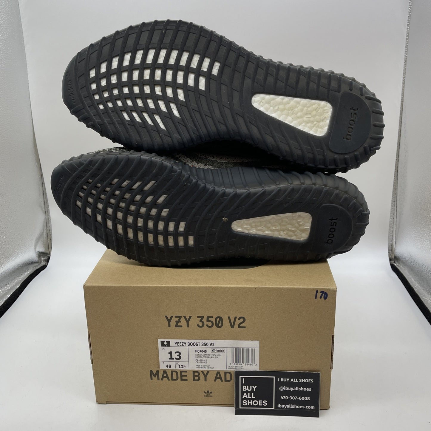 Size 13 - adidas Yeezy Boost 350 V2 Low Carbon Beluga Green Suede (HQ7045)