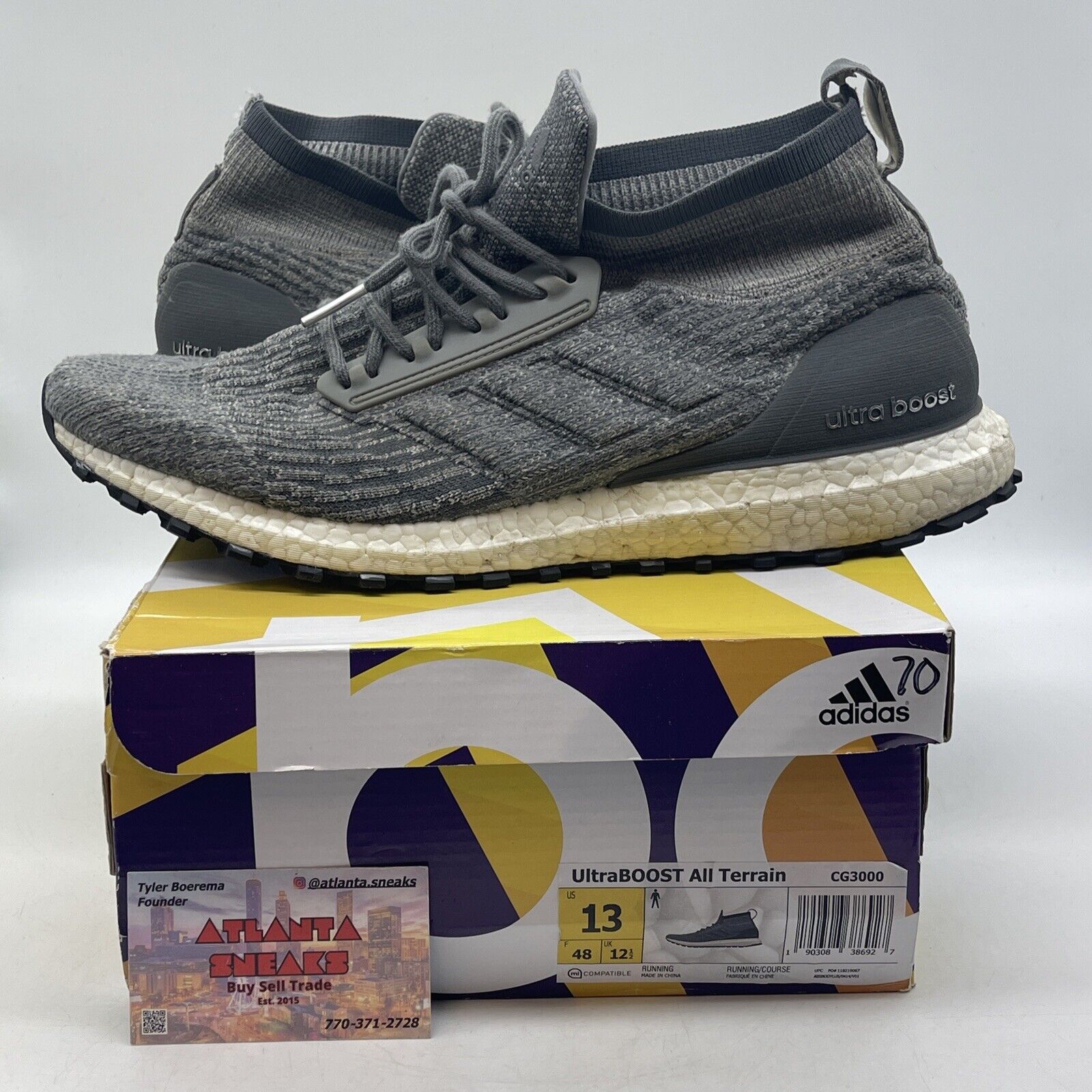 Size 13 - adidas UltraBoost ATR Mid Grey White (CG3000)