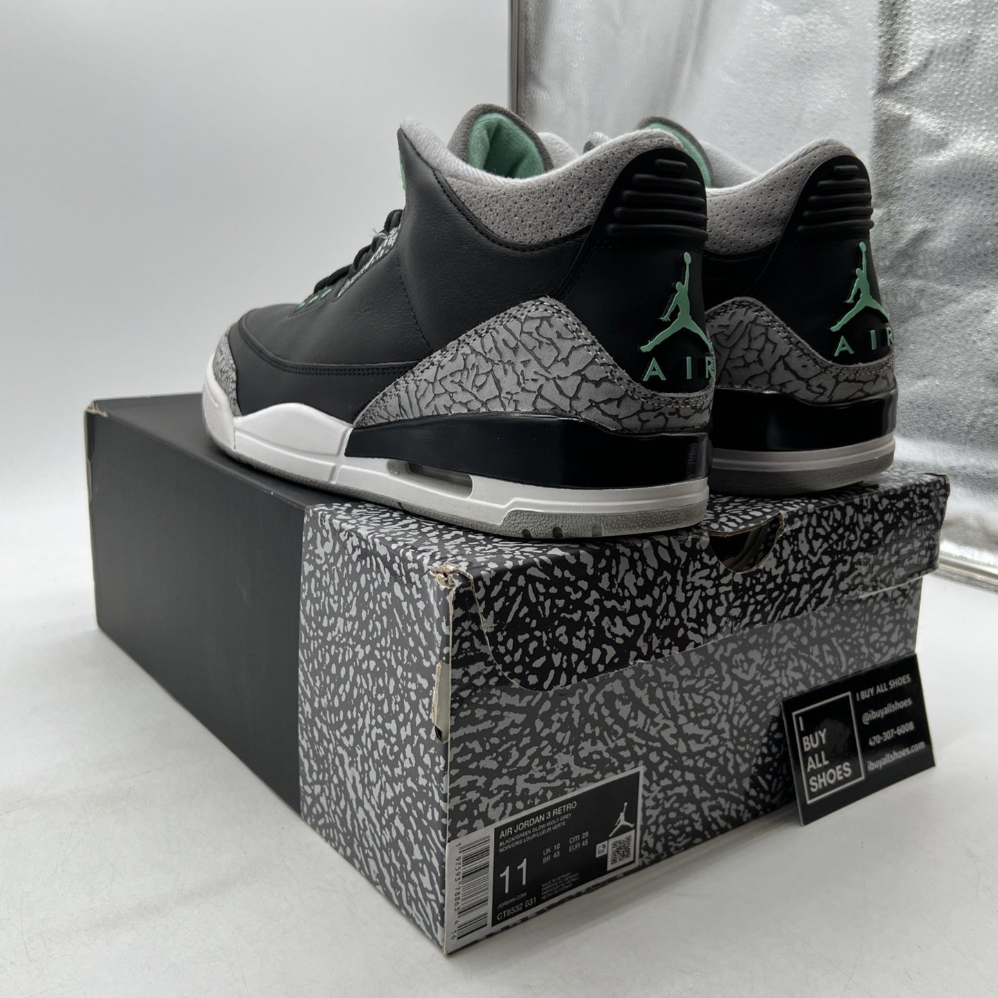 Size 11 - Air Jordan 3 Retro Green Glow (CT8532-031)