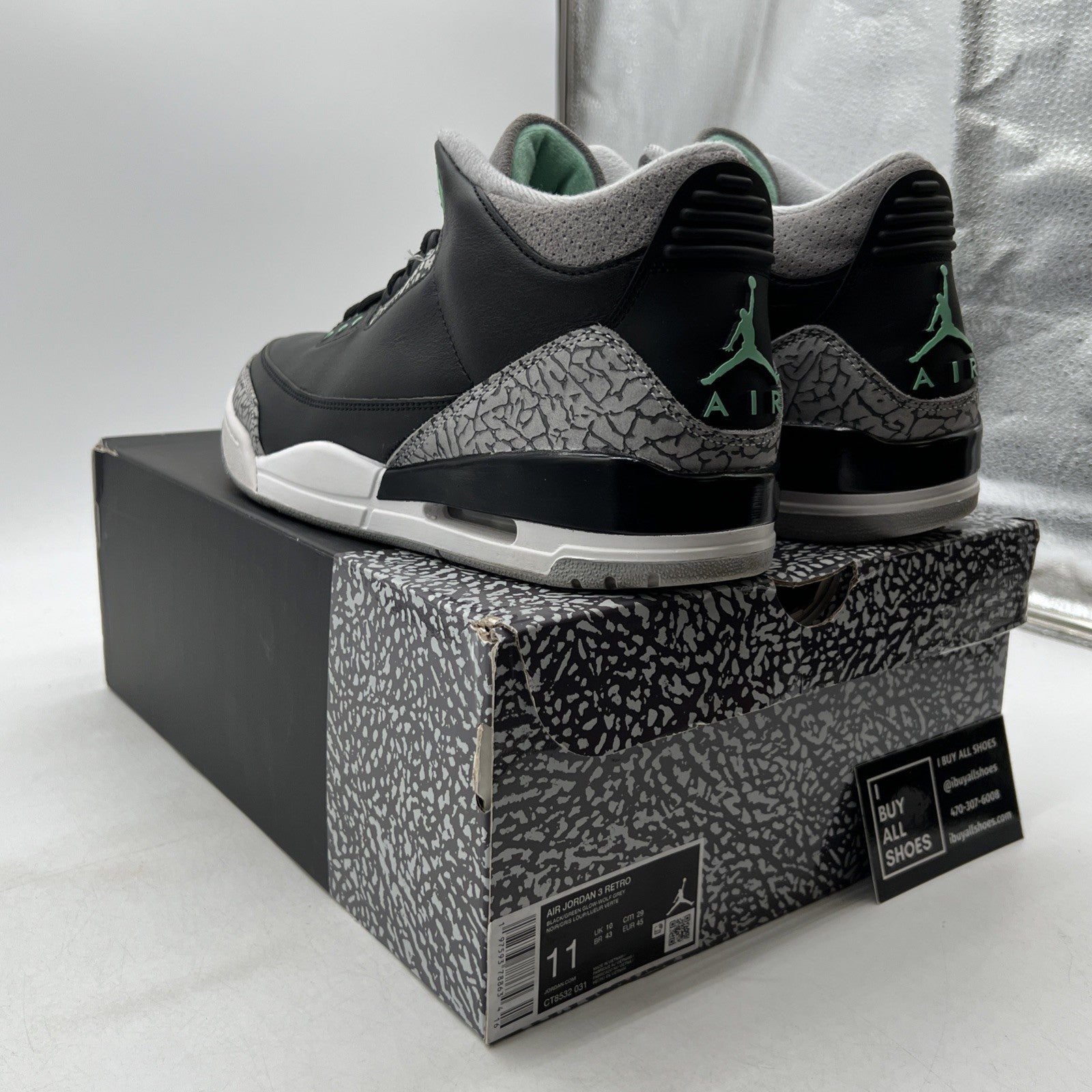 Size 11 - Air Jordan 3 Retro Green Glow (CT8532-031)