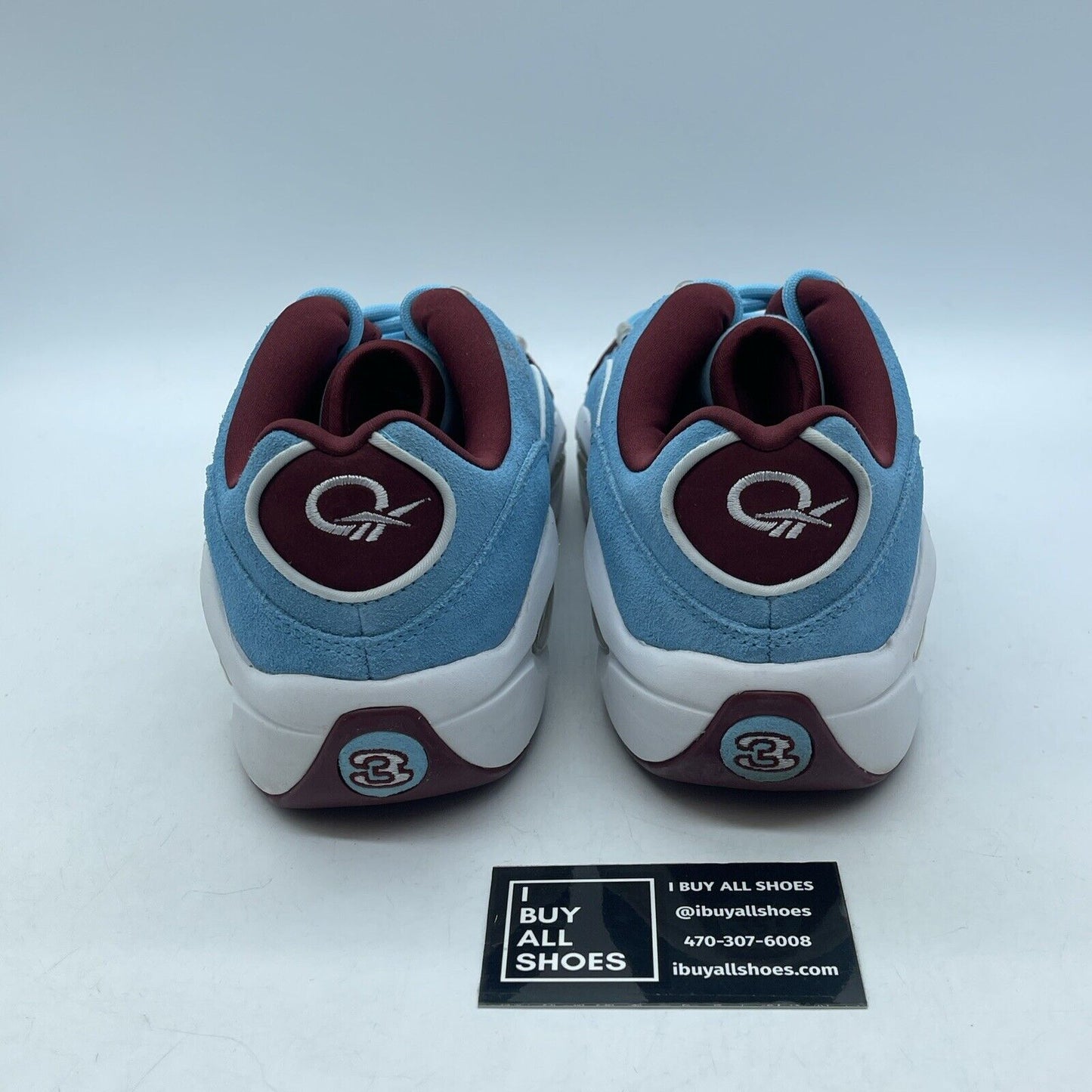 Size 8 - Reebok Question Low Phillies Digital Blue Burgundy Suede (GZ0990)