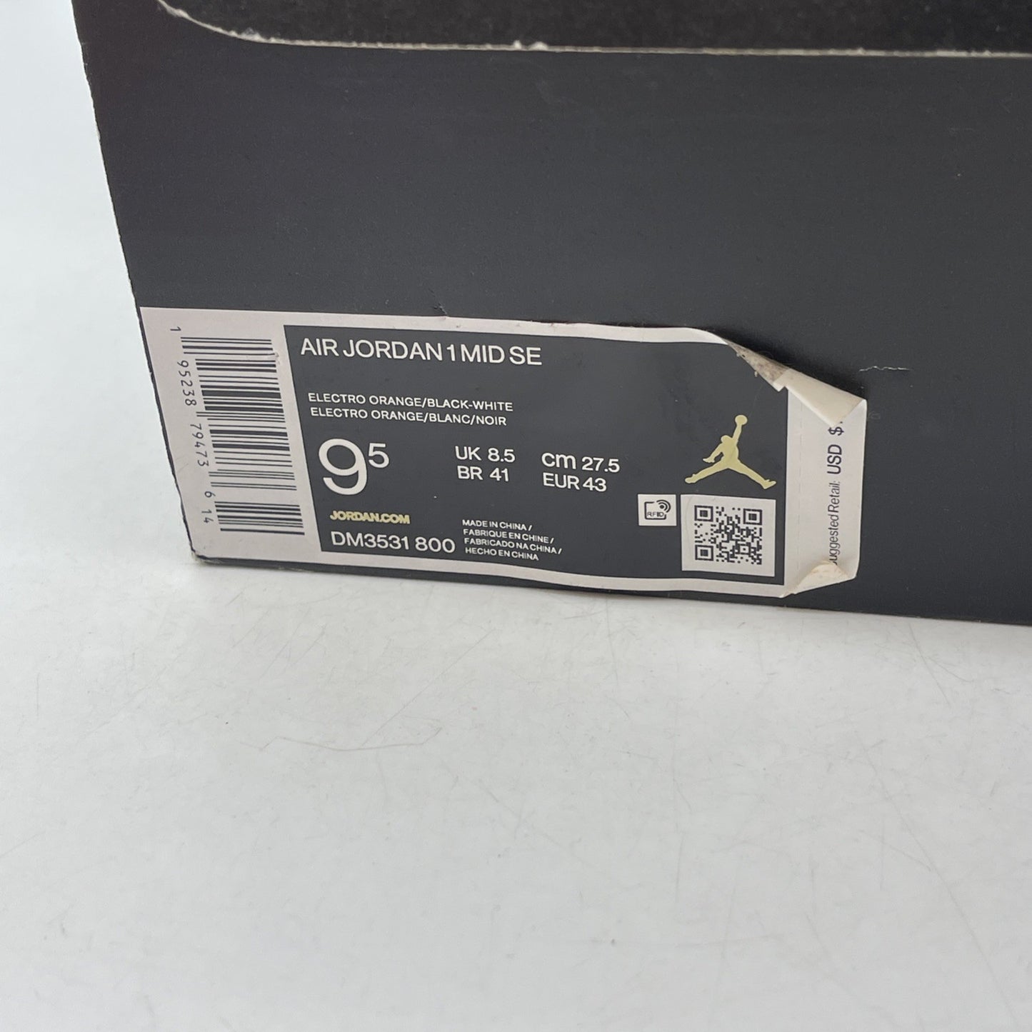 Size 9.5 - Air Jordan 1 SE Mid Electro Orange (DM3531-800)
