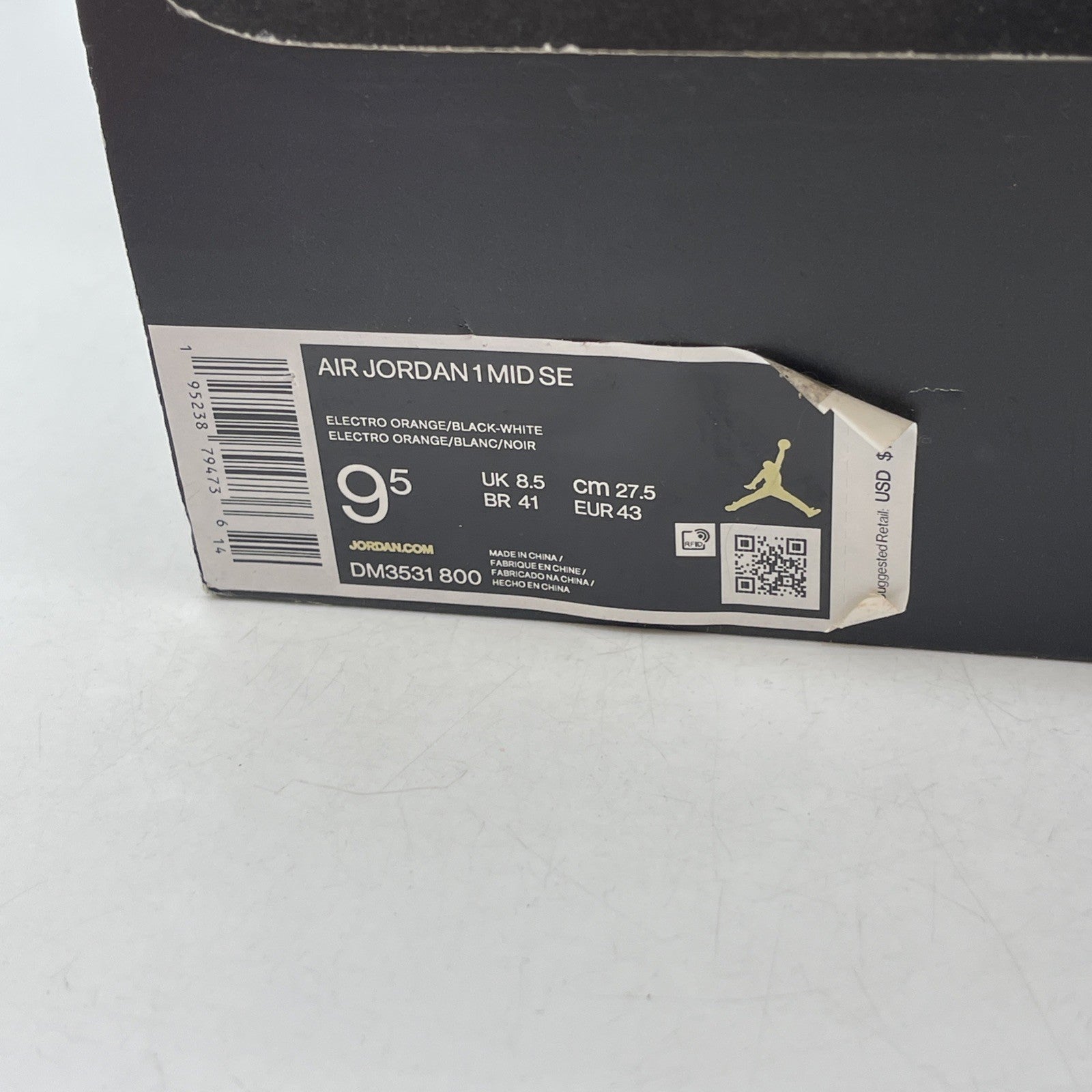 Size 9.5 - Air Jordan 1 SE Mid Electro Orange (DM3531-800)