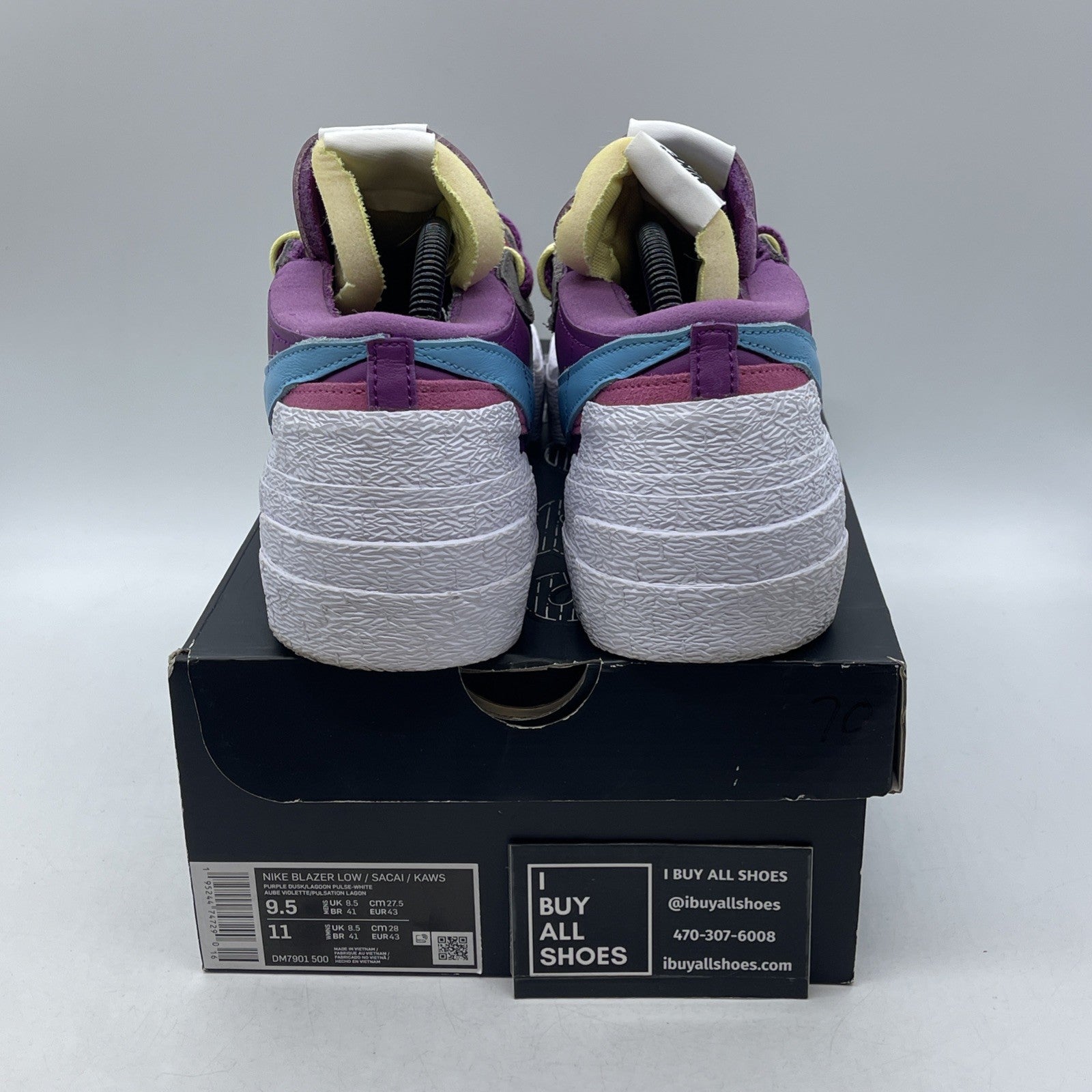 Size 9.5 - KAWS x sacai x Nike Blazer Low Purple Dusk (DM7901-500
