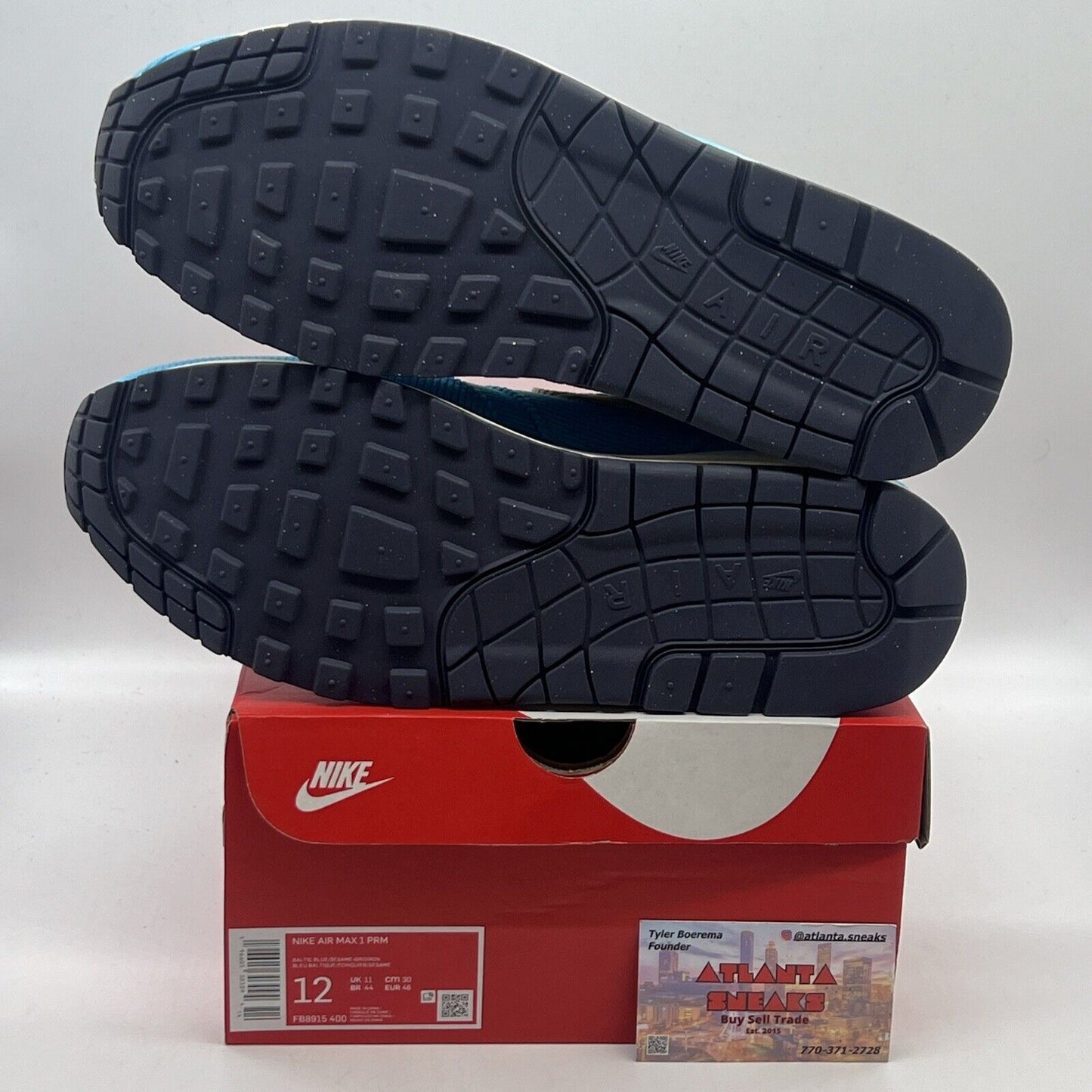 Size 12 - Nike Air Max 1 Premium Baltic Blue Corduroy Brand New Og All