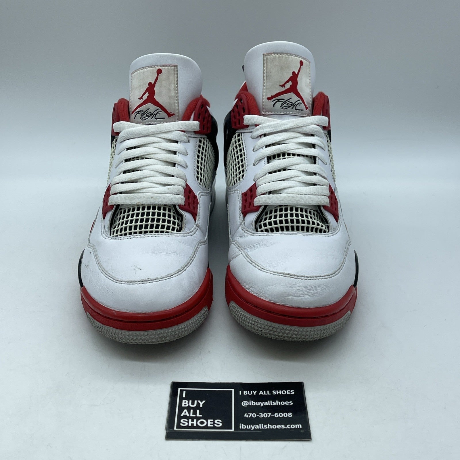 Size 10 - Jordan 4 Retro OG Mid Fire Red Black White Leather (DC7770-160)