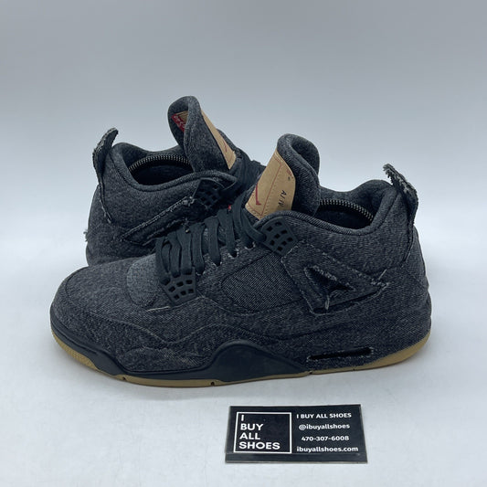 Size 9 - Levi's x Air Jordan 4 Retro Black Denim (AO2571-001)