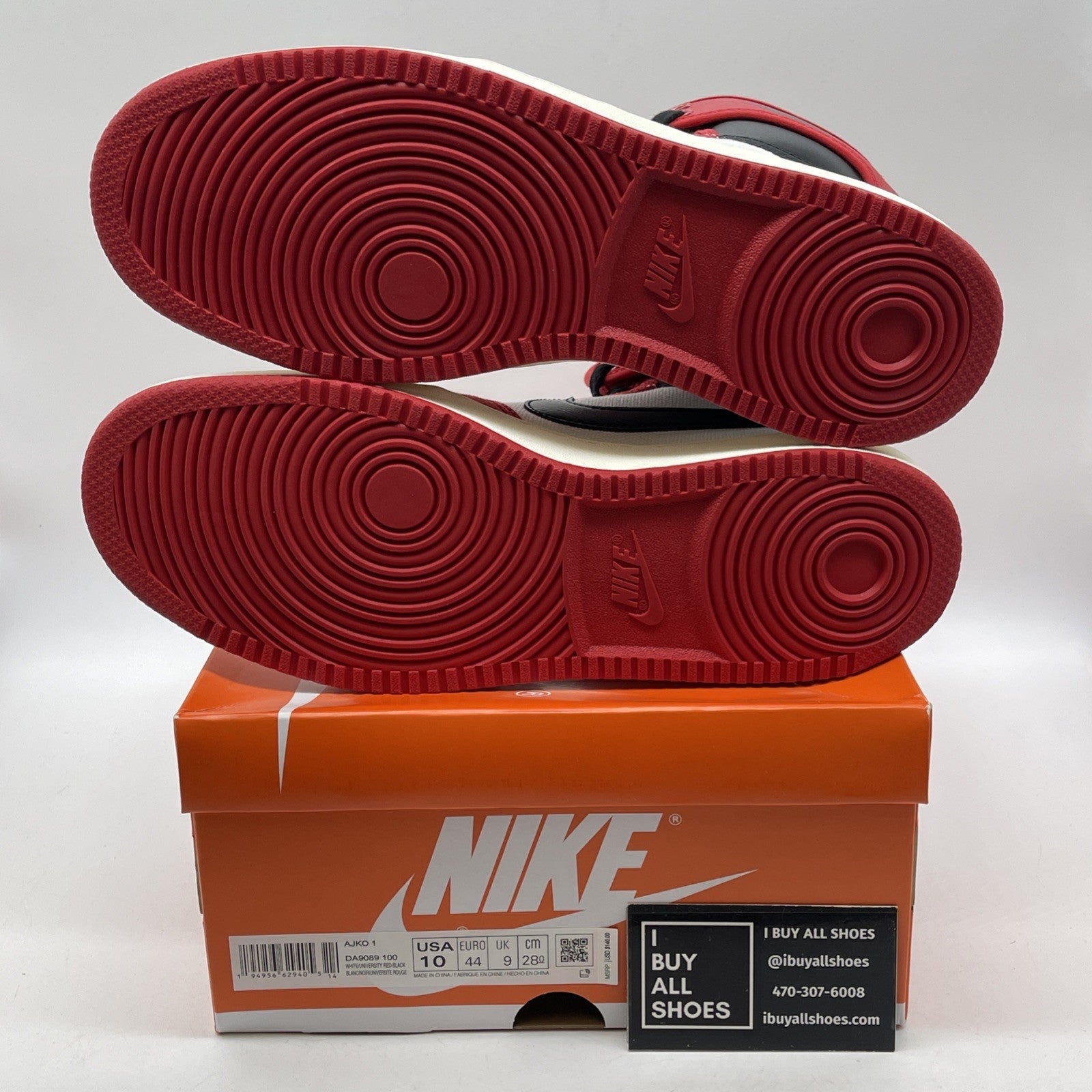 Size 10 - Air Jordan 1 AJ KO Chicago 2021 Red White Black Suede (DA9089-100)