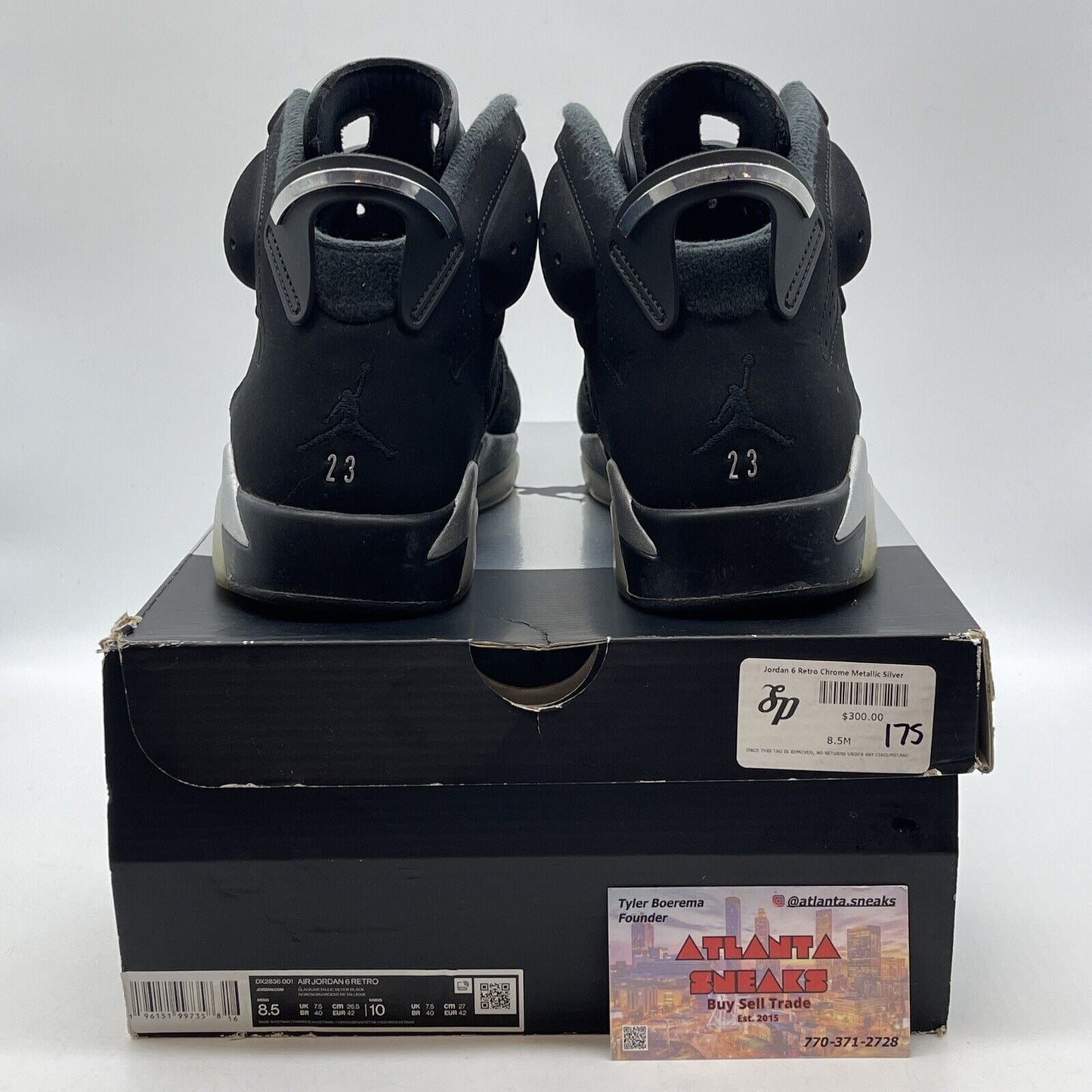 Size 8.5 - Jordan 6 Retro Mid Chrome Black (DX2836-001)