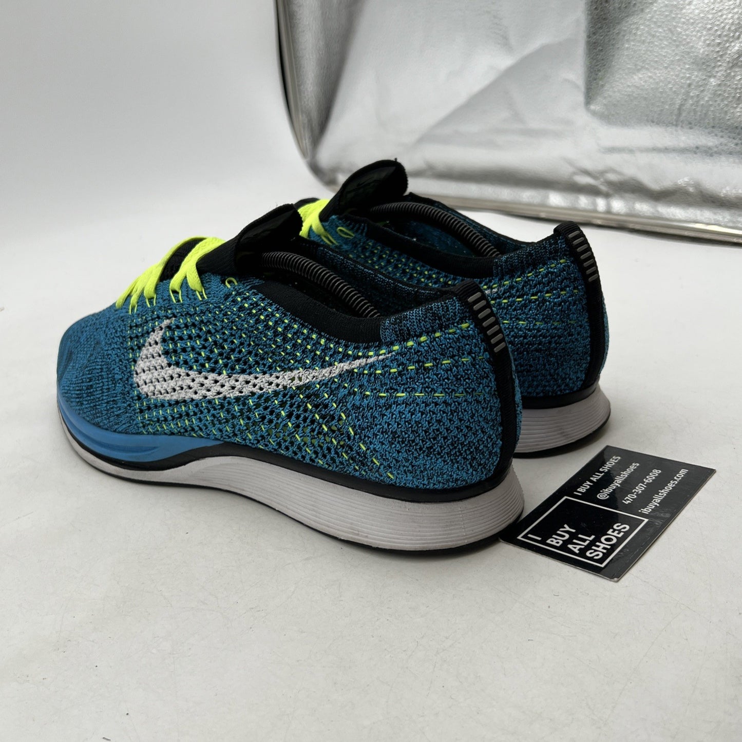 Size 12 - Nike Flyknit Racer Blue Glow (526628-402)