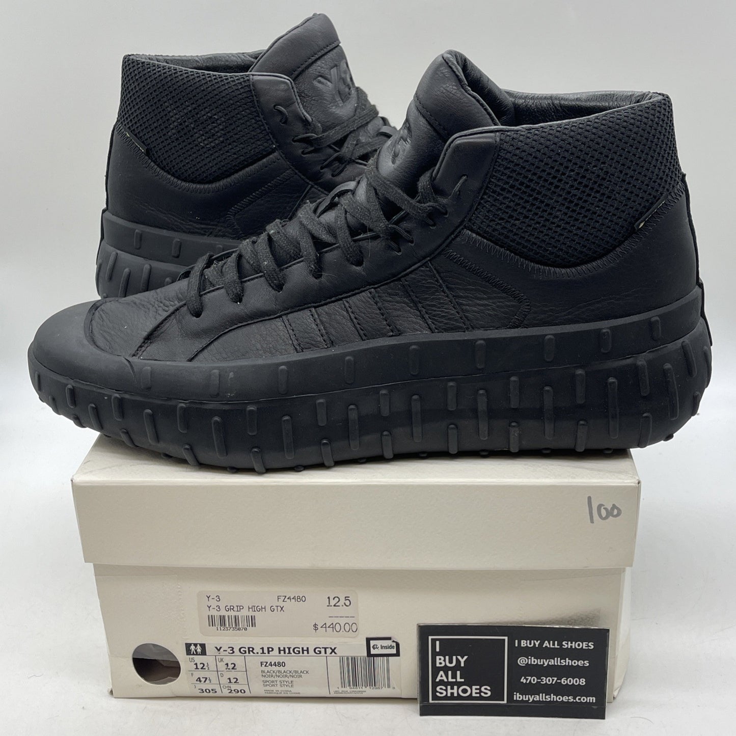 Size 12.5 - Adidas Y-3 GR.1P GTX High Triple Black (FZ4480)